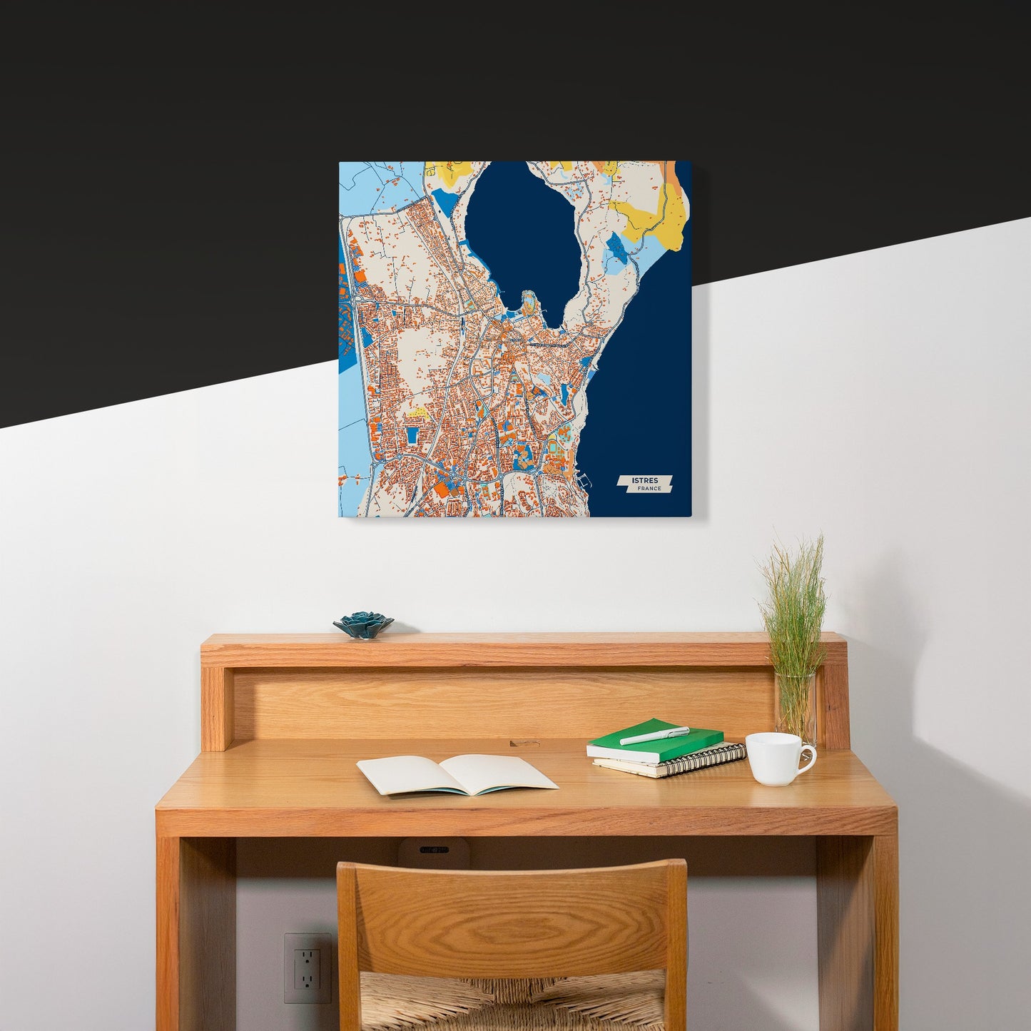 Istres France Colorful City Map Canvas Print Scene