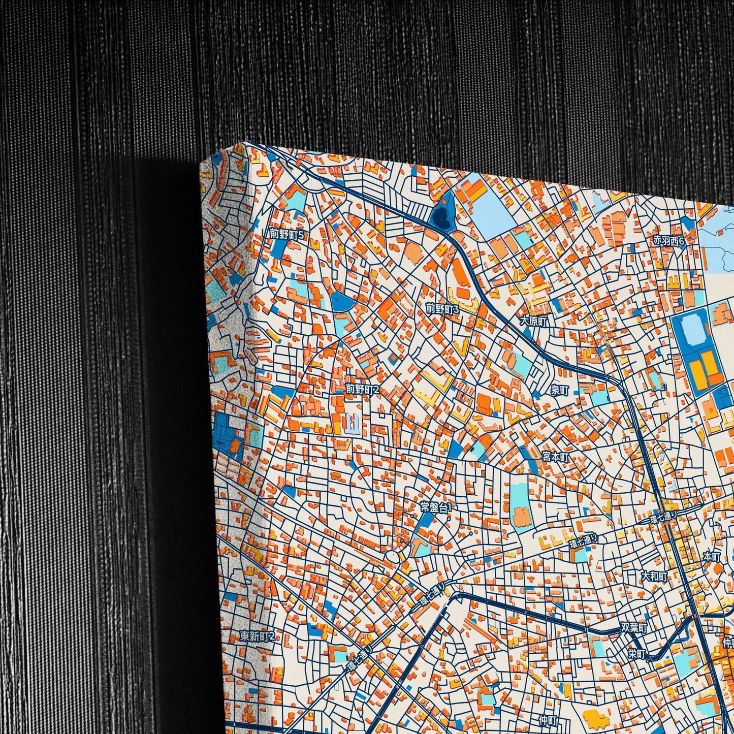 Itabashi Japan Colorful City Map Canvas Print Detail