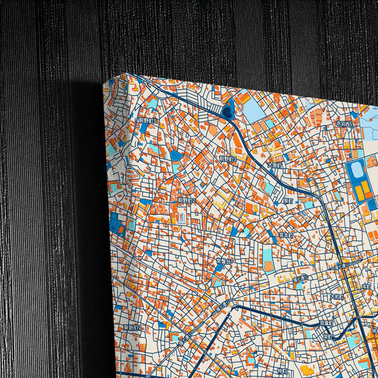 Itabashi Japan Colorful City Map Canvas Print Detail