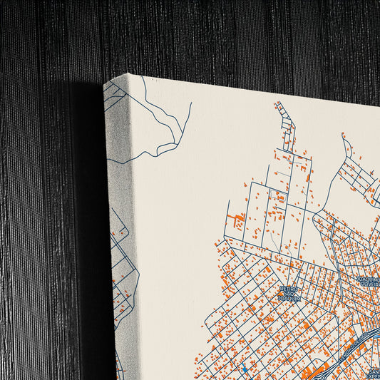Itaborai Brazil Colorful City Map Canvas Print Detail