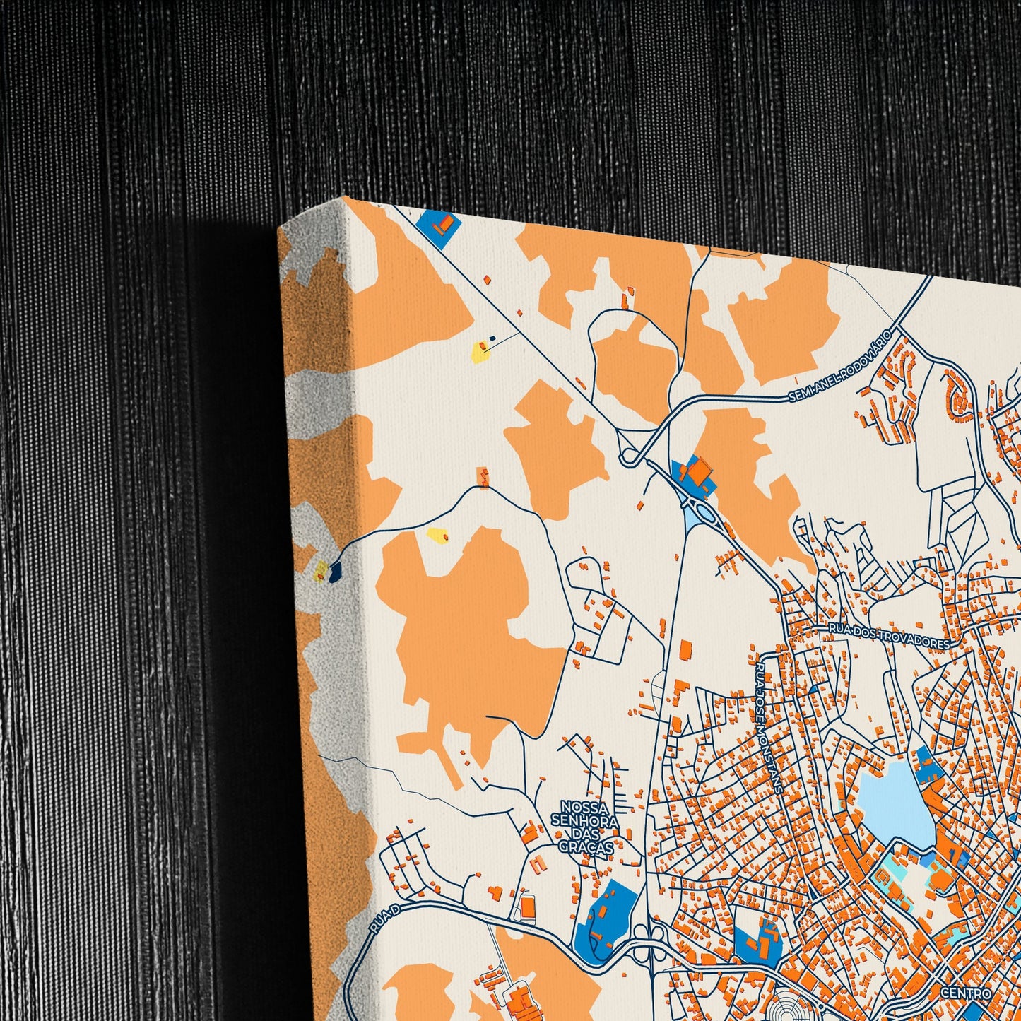 Itabuna Brazil Colorful City Map Canvas Print Detail