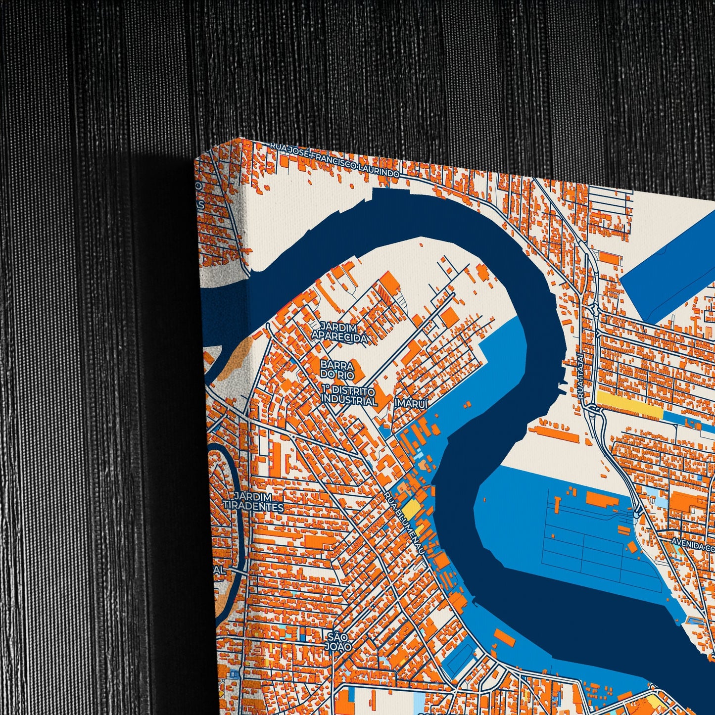 Itajai Brazil Colorful City Map Canvas Print Detail