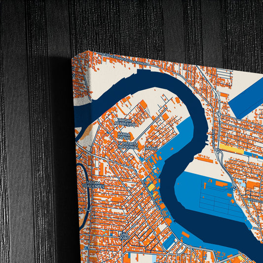 Itajai Brazil Colorful City Map Canvas Print Detail