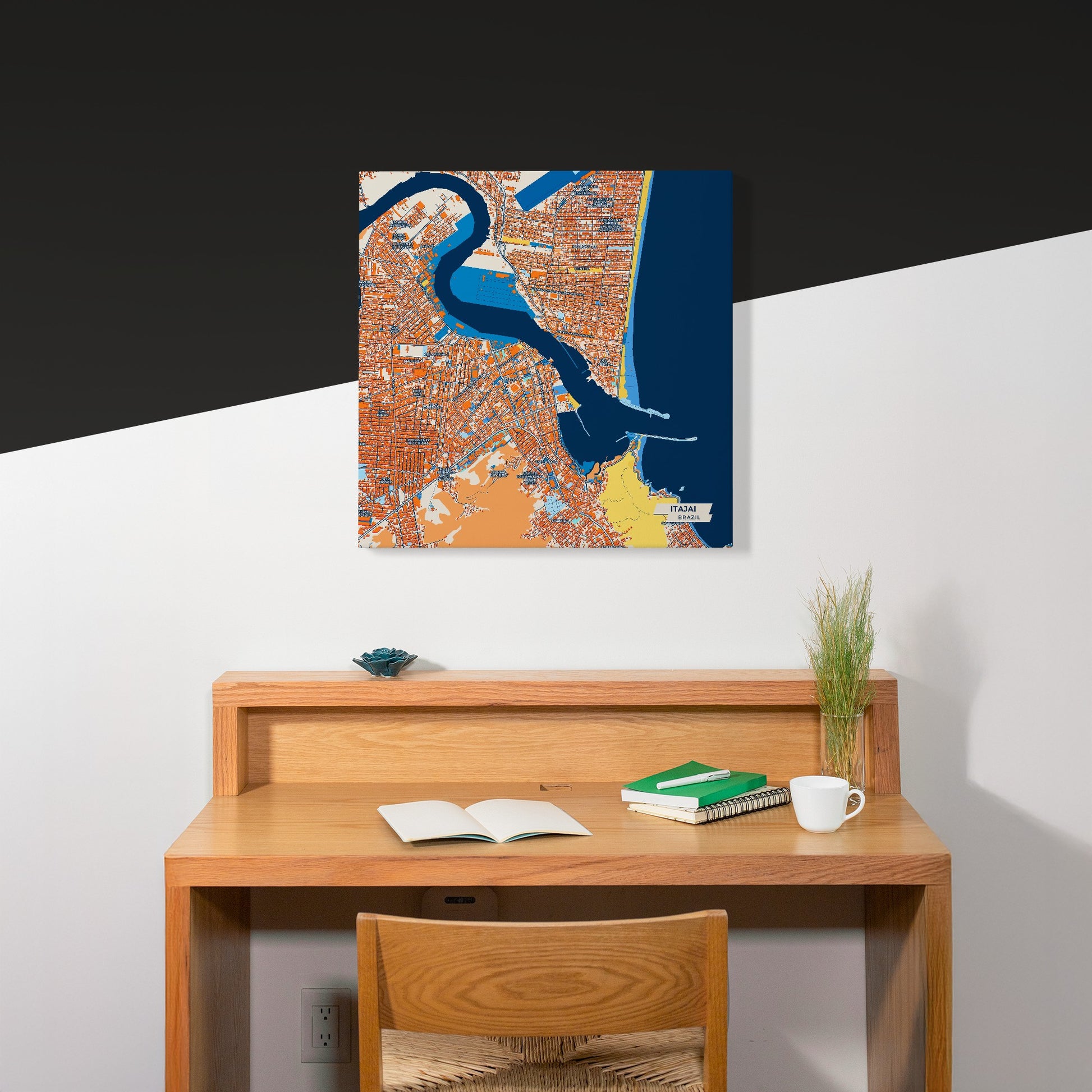 Itajai Brazil Colorful City Map Canvas Print Scene