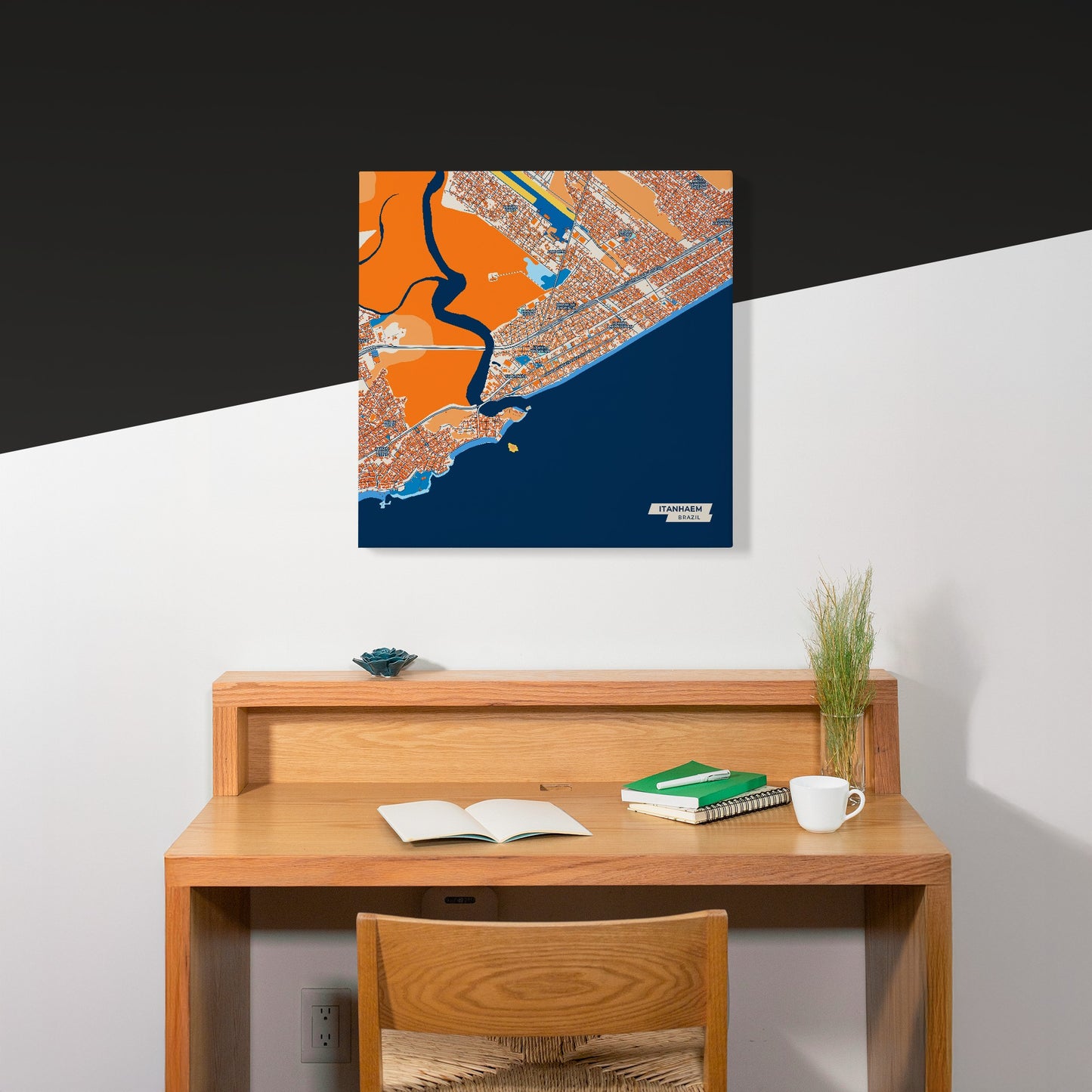 Itanhaem Brazil Colorful City Map Canvas Print Scene