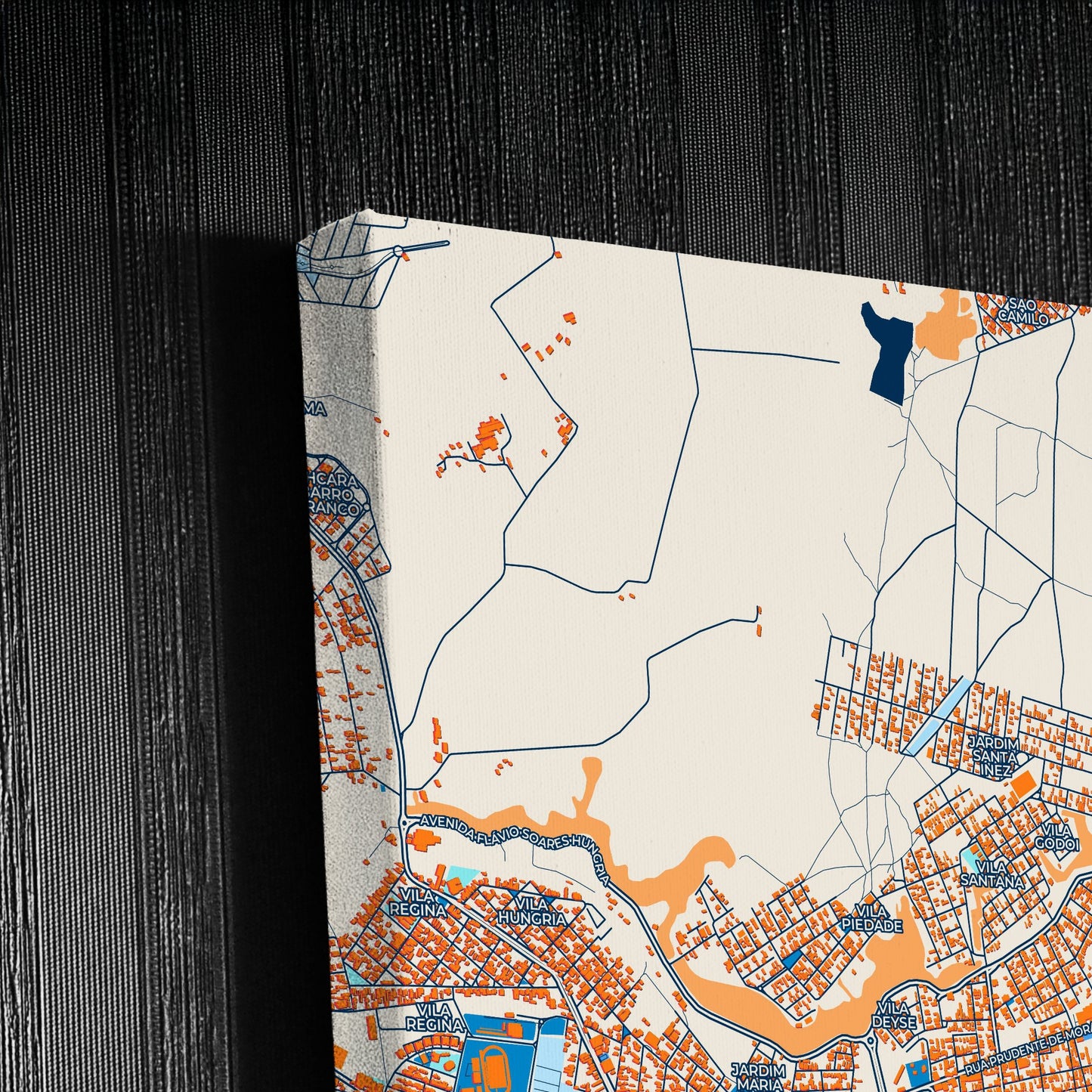 Itapetininga Brazil Colorful City Map Canvas Print Detail