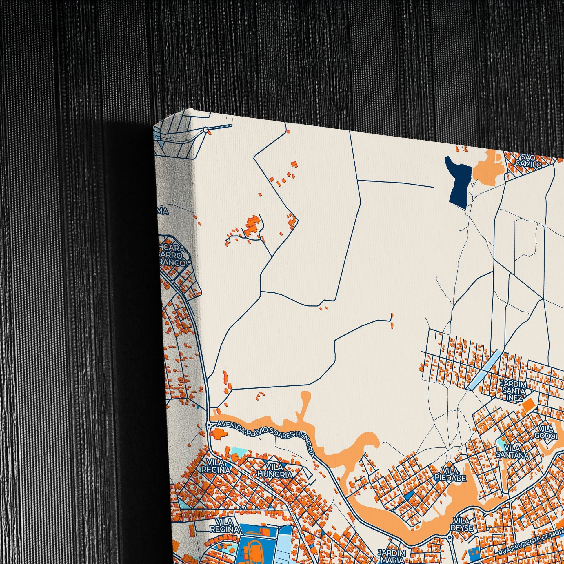 Itapetininga Brazil Colorful City Map Canvas Print Detail