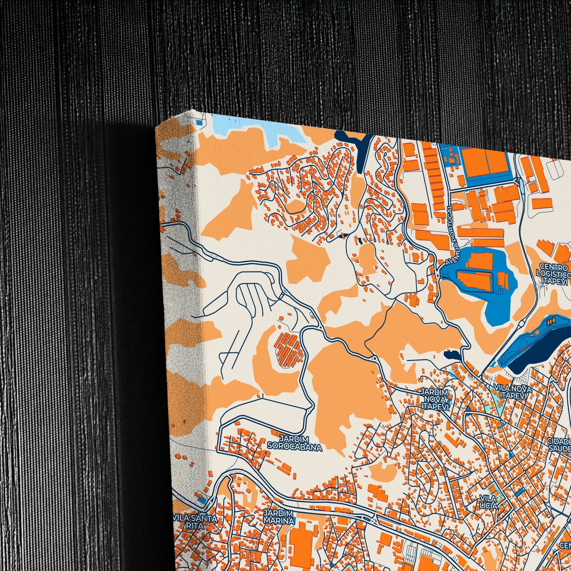 Itapevi Brazil Colorful City Map Canvas Print Detail