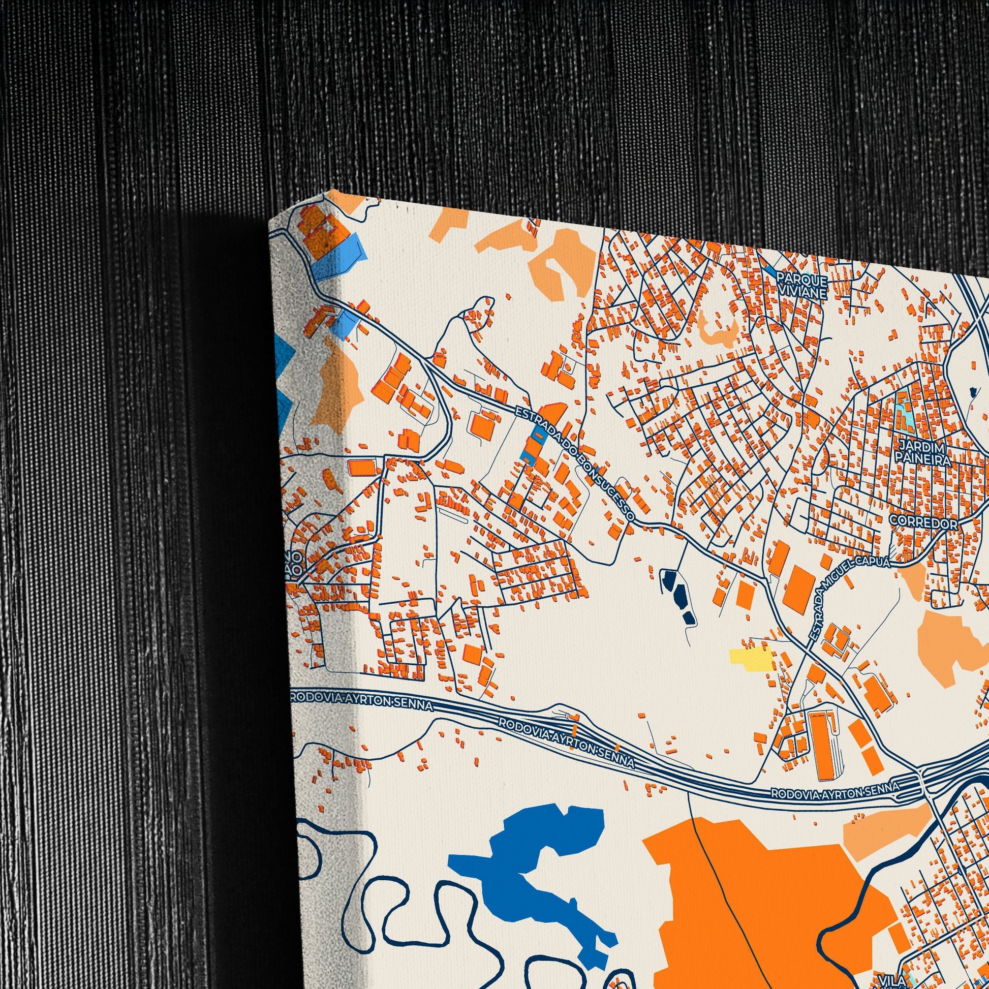 Itaquaquecetuba Brazil Colorful City Map Canvas Print Detail
