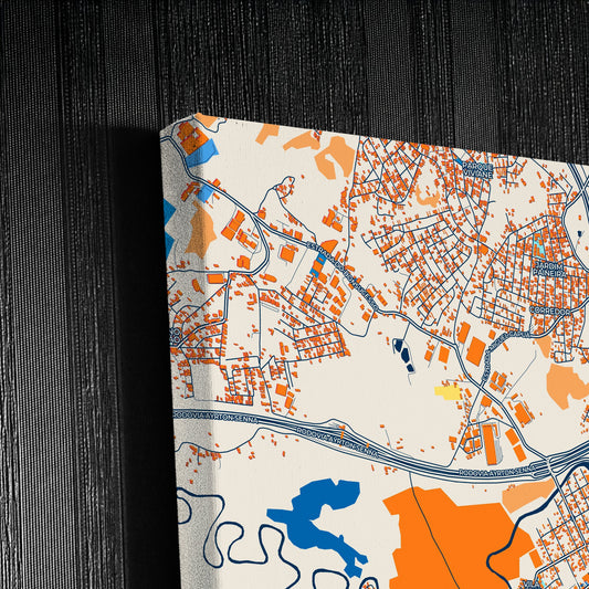 Itaquaquecetuba Brazil Colorful City Map Canvas Print Detail