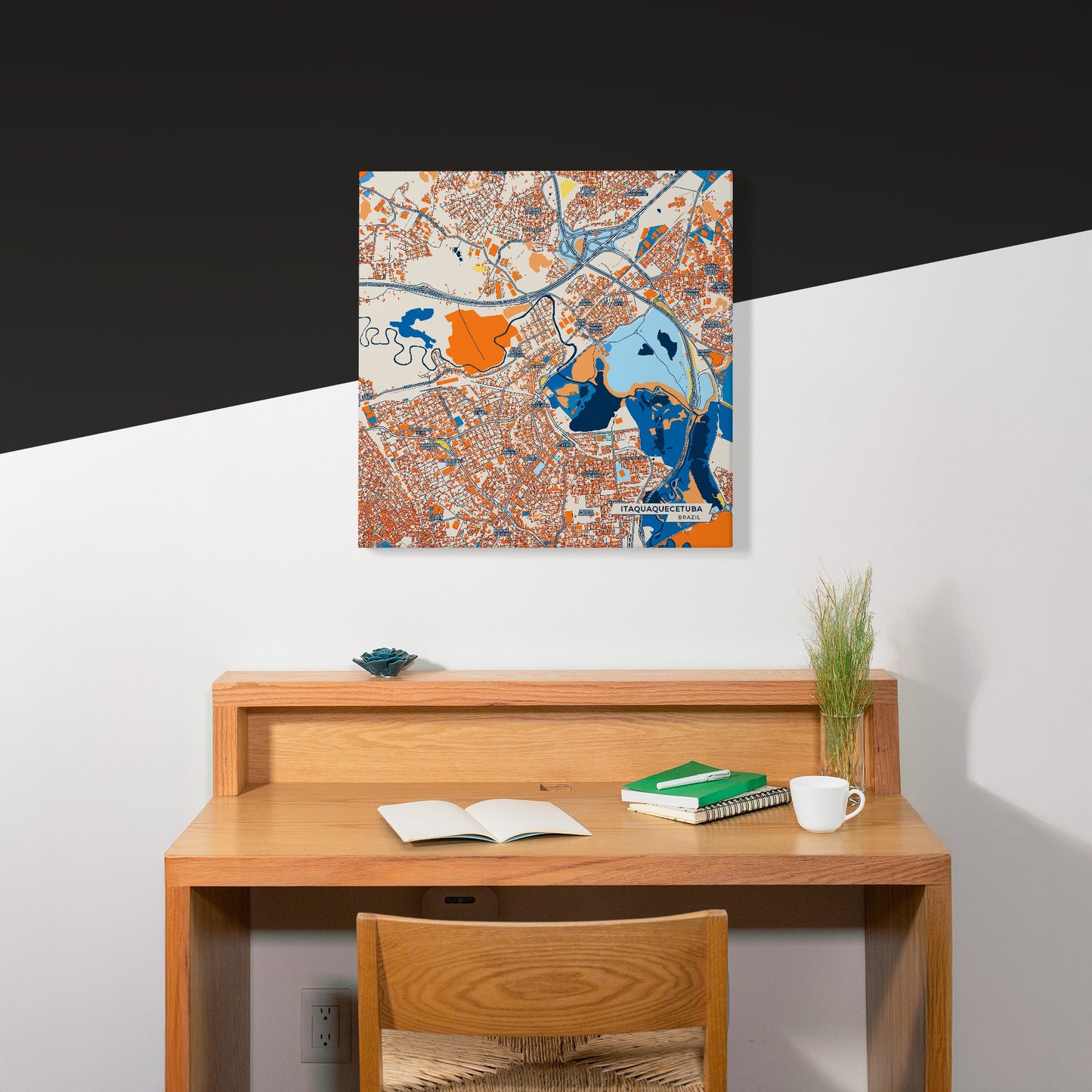 Itaquaquecetuba Brazil Colorful City Map Canvas Print Scene