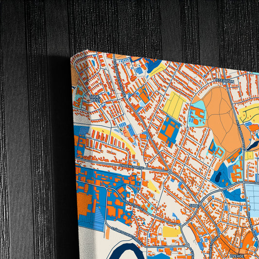 Itzehoe Germany Colorful City Map Canvas Print Detail