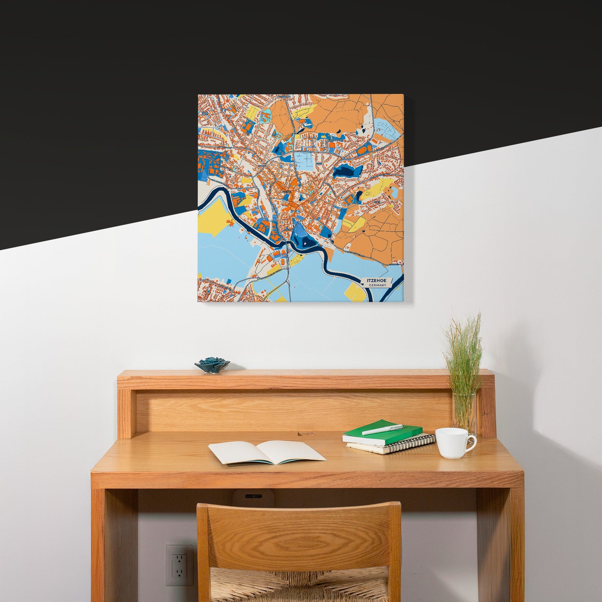 Itzehoe Germany Colorful City Map Canvas Print Scene