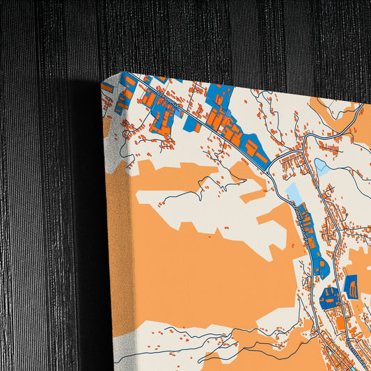 Ивањица Serbia Colorful City Map Canvas Print Detail