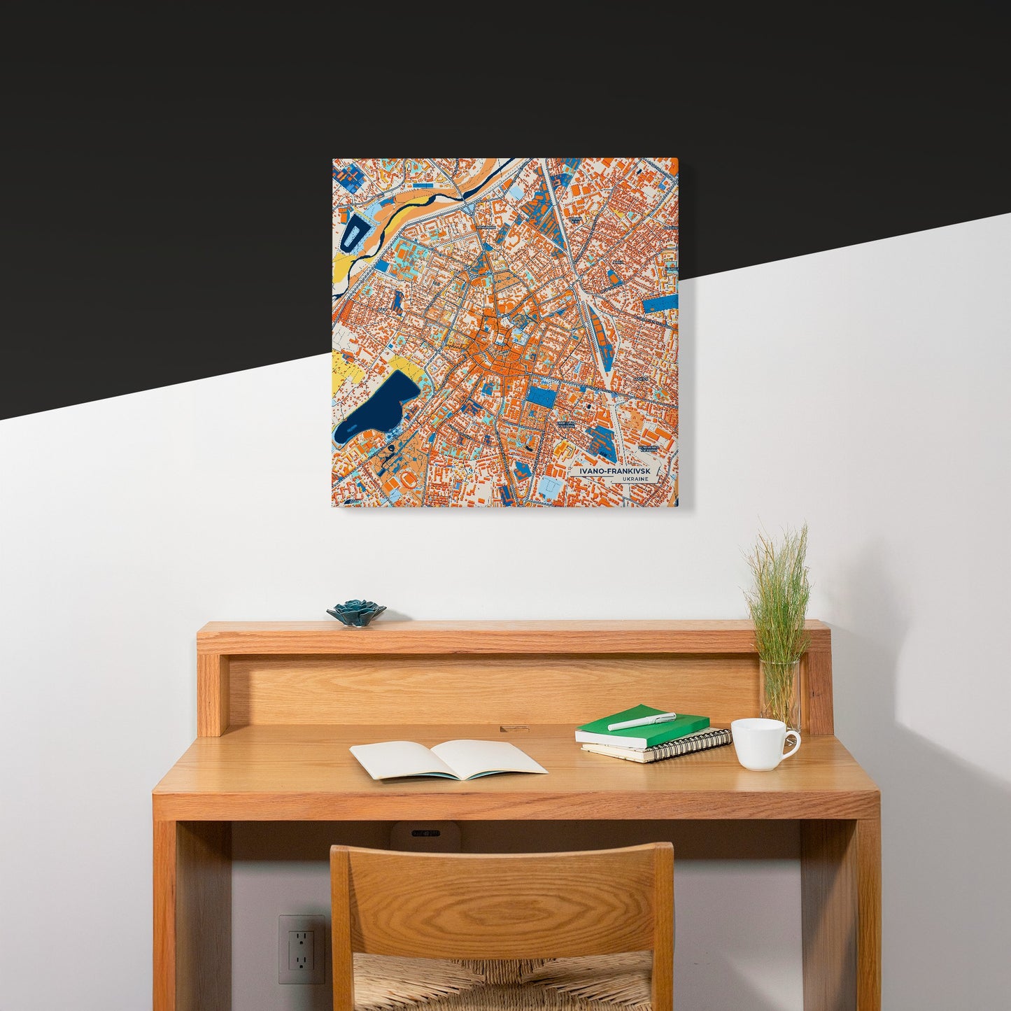 Івано-Франківськ Ukraine Colorful City Map Canvas Print Scene