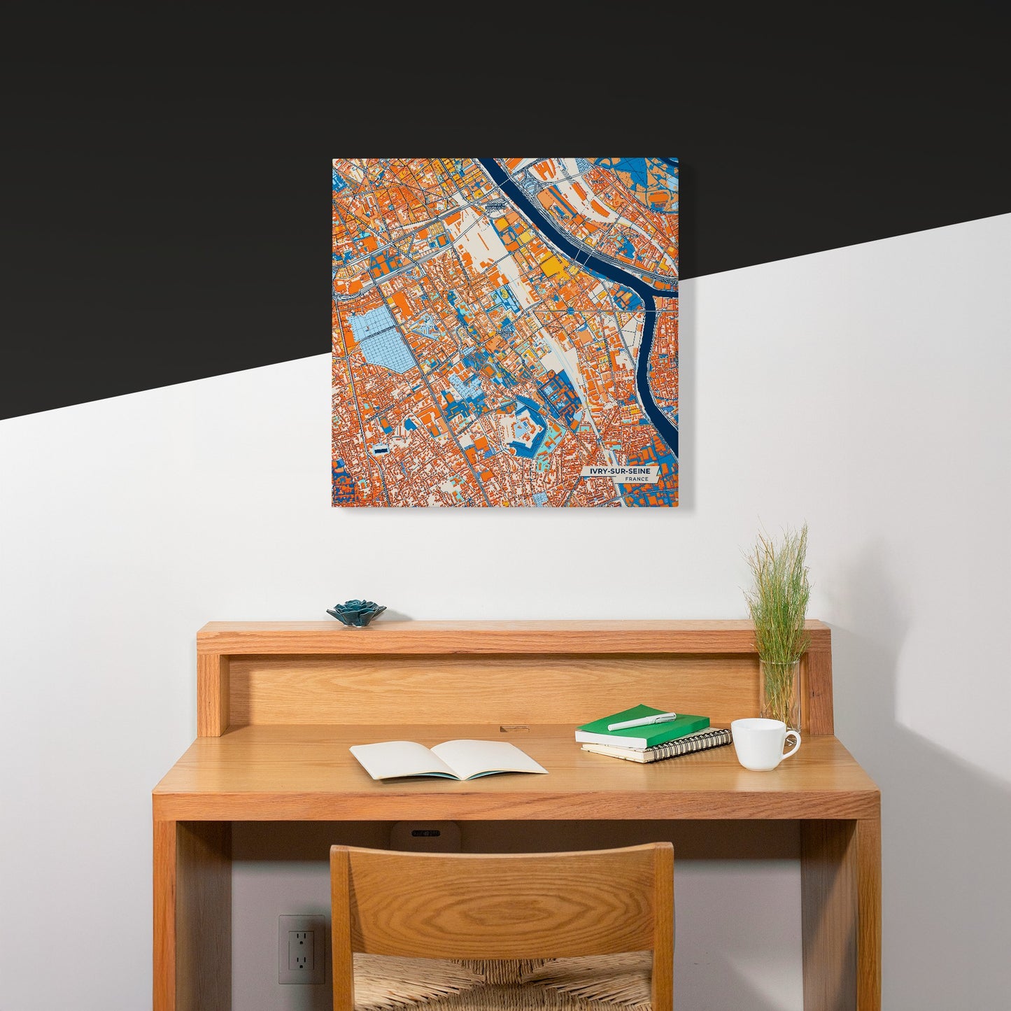 Ivry-Sur-Seine France Colorful City Map Canvas Print Scene