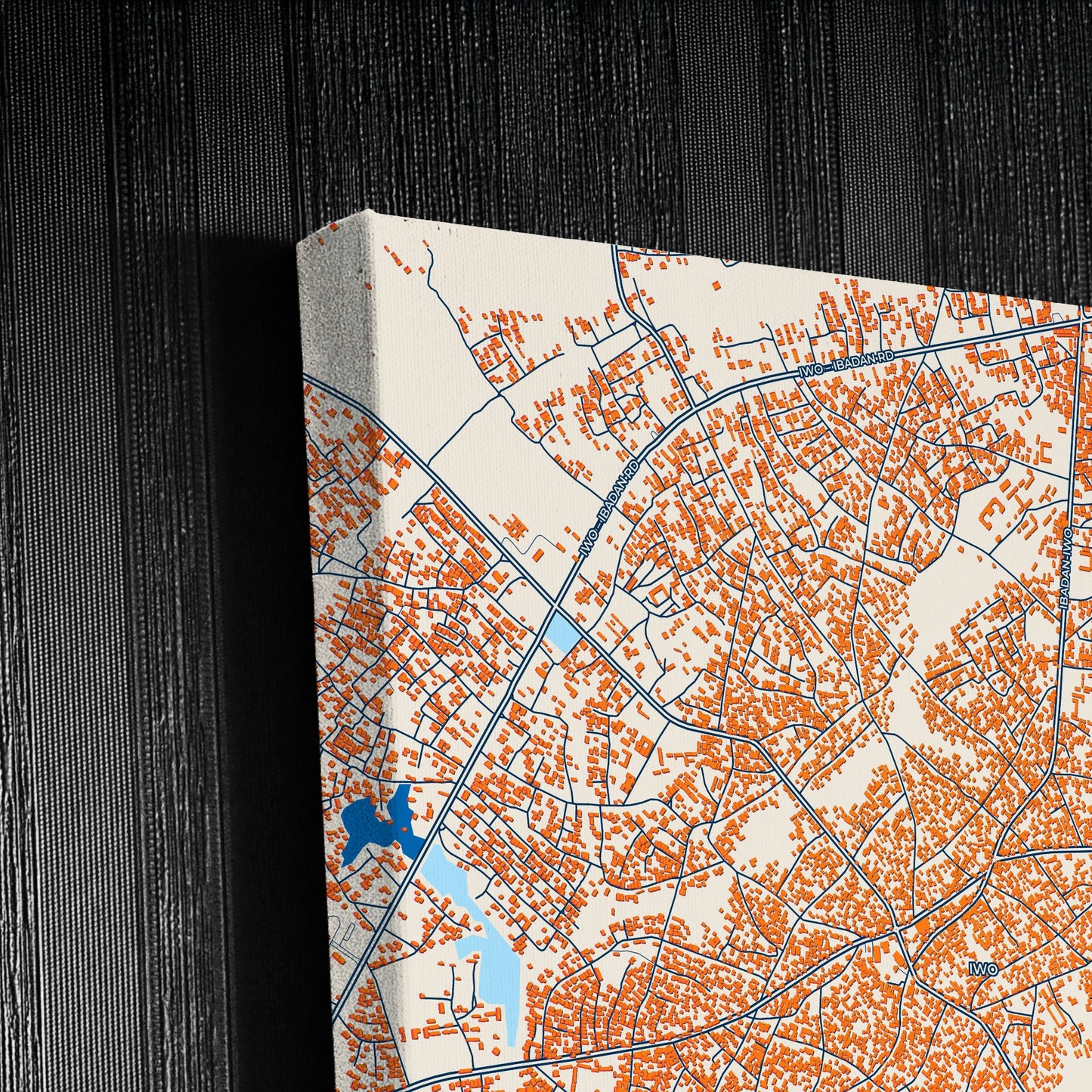 Iwo Nigeria Colorful City Map Canvas Print Detail