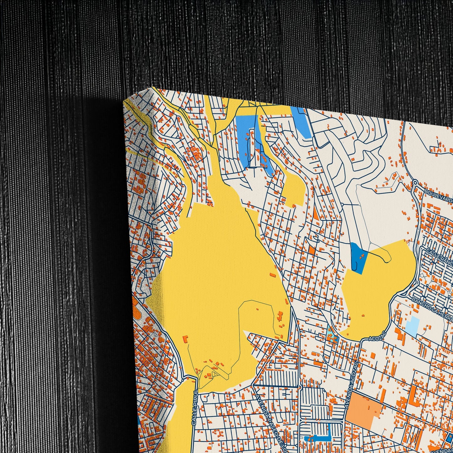 Ixtapaluca Mexico Colorful City Map Canvas Print Detail