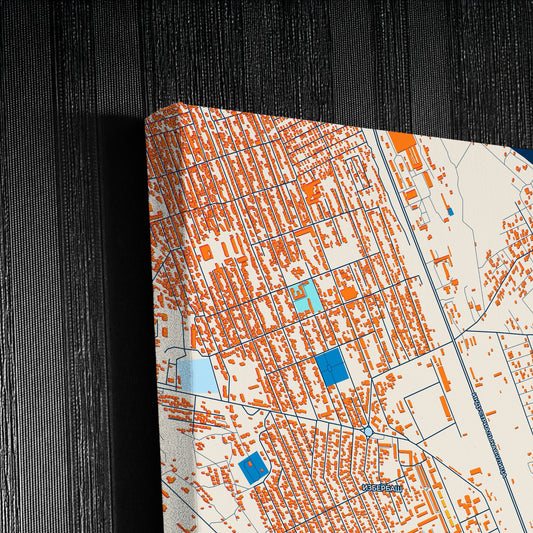 Избербаш Russia Colorful City Map Canvas Print Detail
