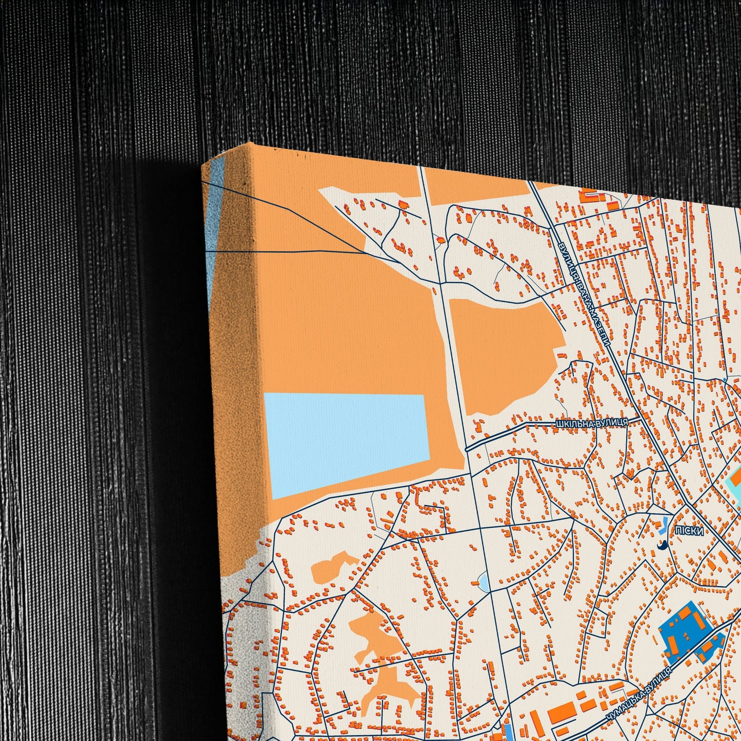 Ізіум Ukraine Colorful City Map Canvas Print Detail