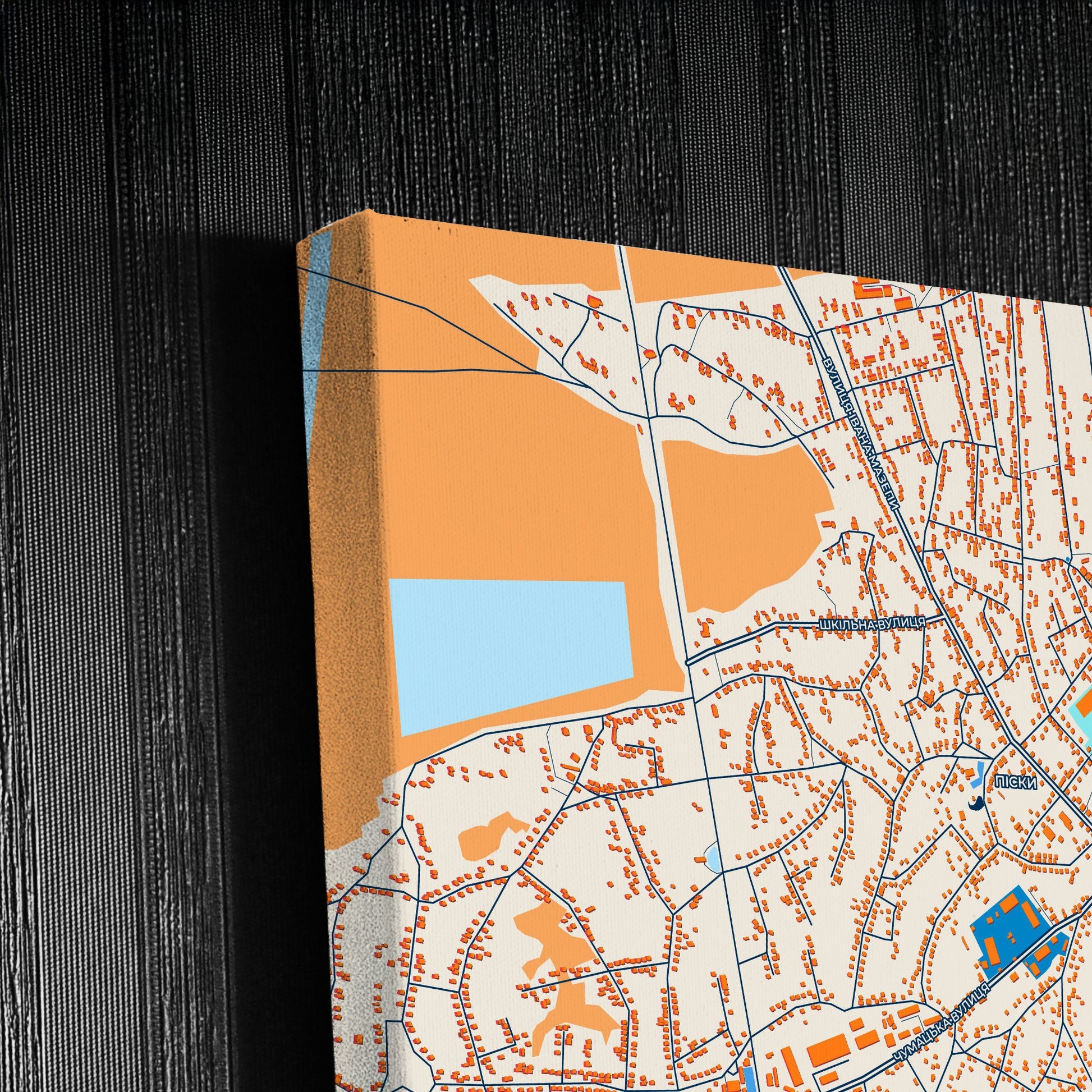 Ізіум Ukraine Colorful City Map Canvas Print Detail