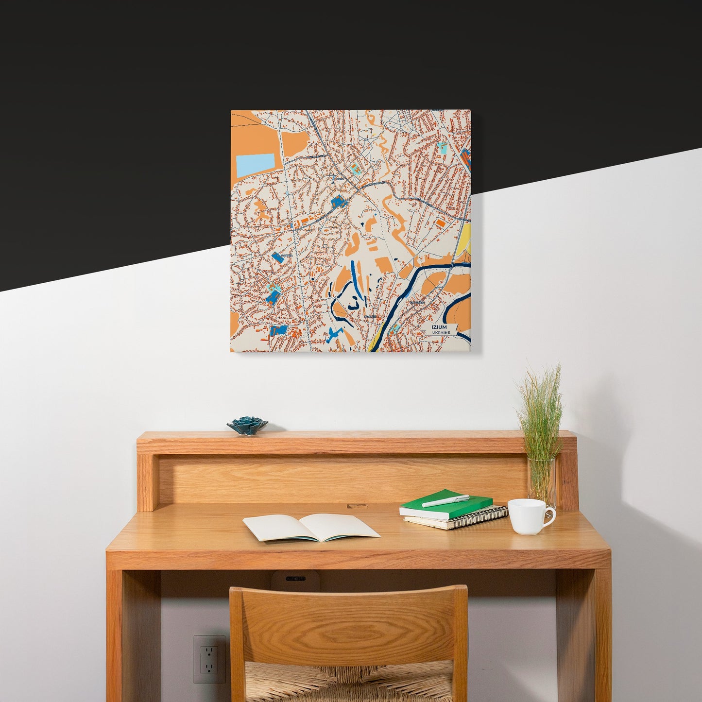 Ізіум Ukraine Colorful City Map Canvas Print Scene