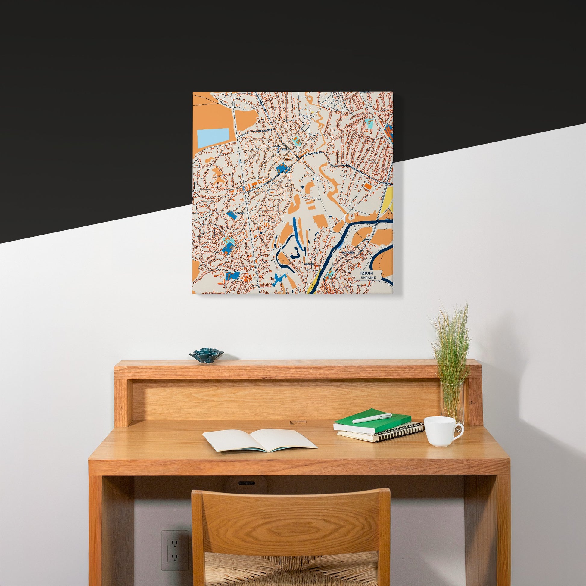 Ізіум Ukraine Colorful City Map Canvas Print Scene