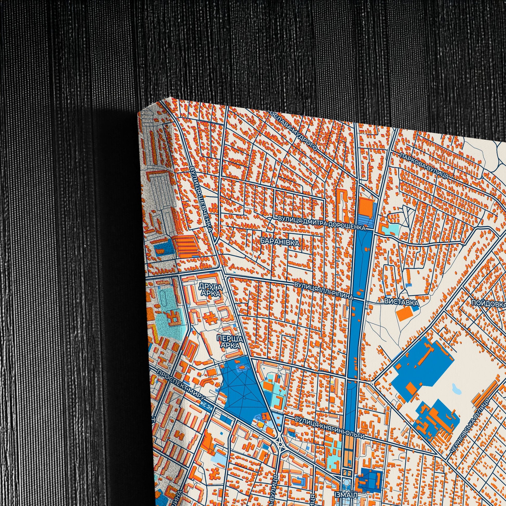 Izmail Ukraine Colorful City Map Canvas Print Detail