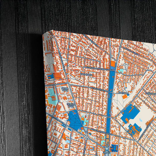 Izmail Ukraine Colorful City Map Canvas Print Detail