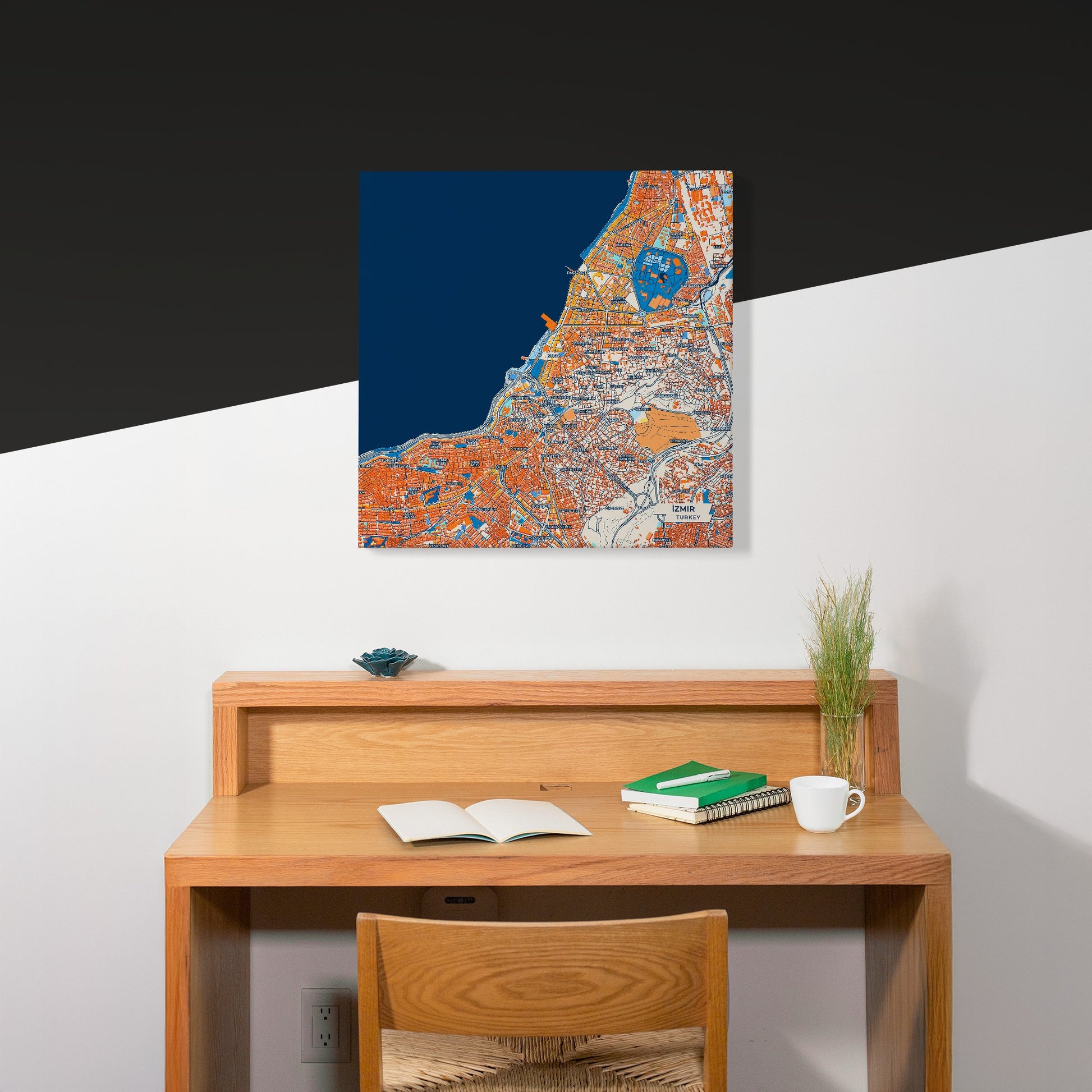 İzmi̇r Turkey Colorful City Map Canvas Print Scene