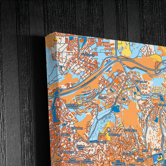 İzmi̇t Turkey Colorful City Map Canvas Print Detail