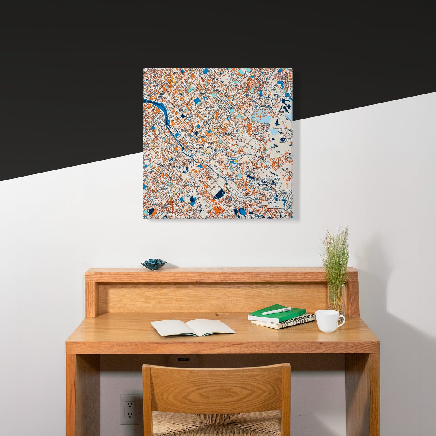 Izumi Japan Colorful City Map Canvas Print Scene