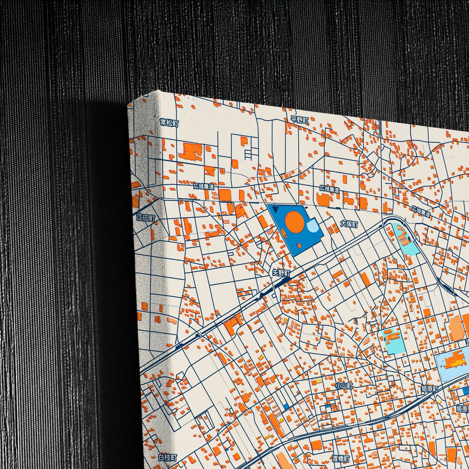 Izumo Japan Colorful City Map Canvas Print Detail