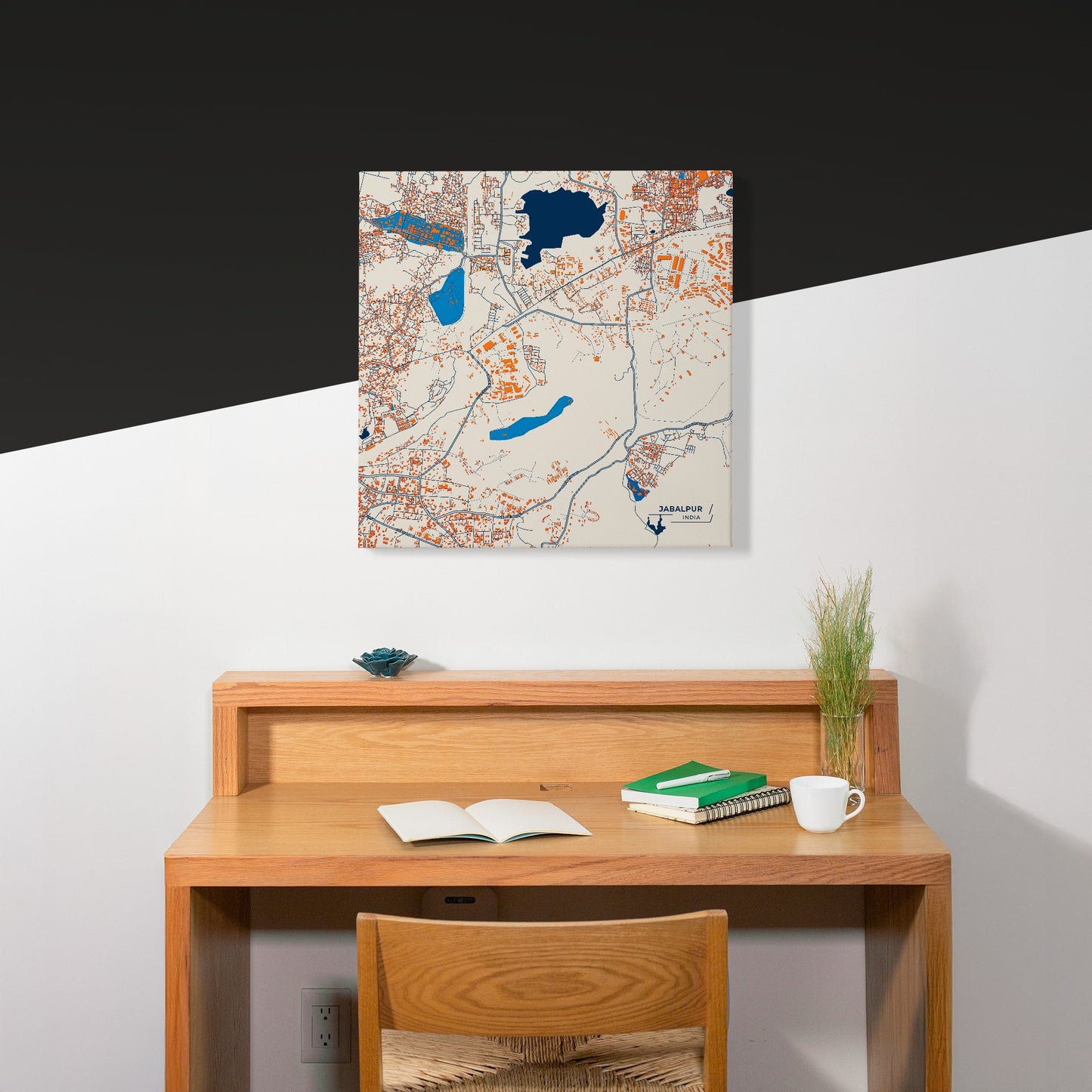 Jabalpur India Colorful City Map Canvas Print Scene