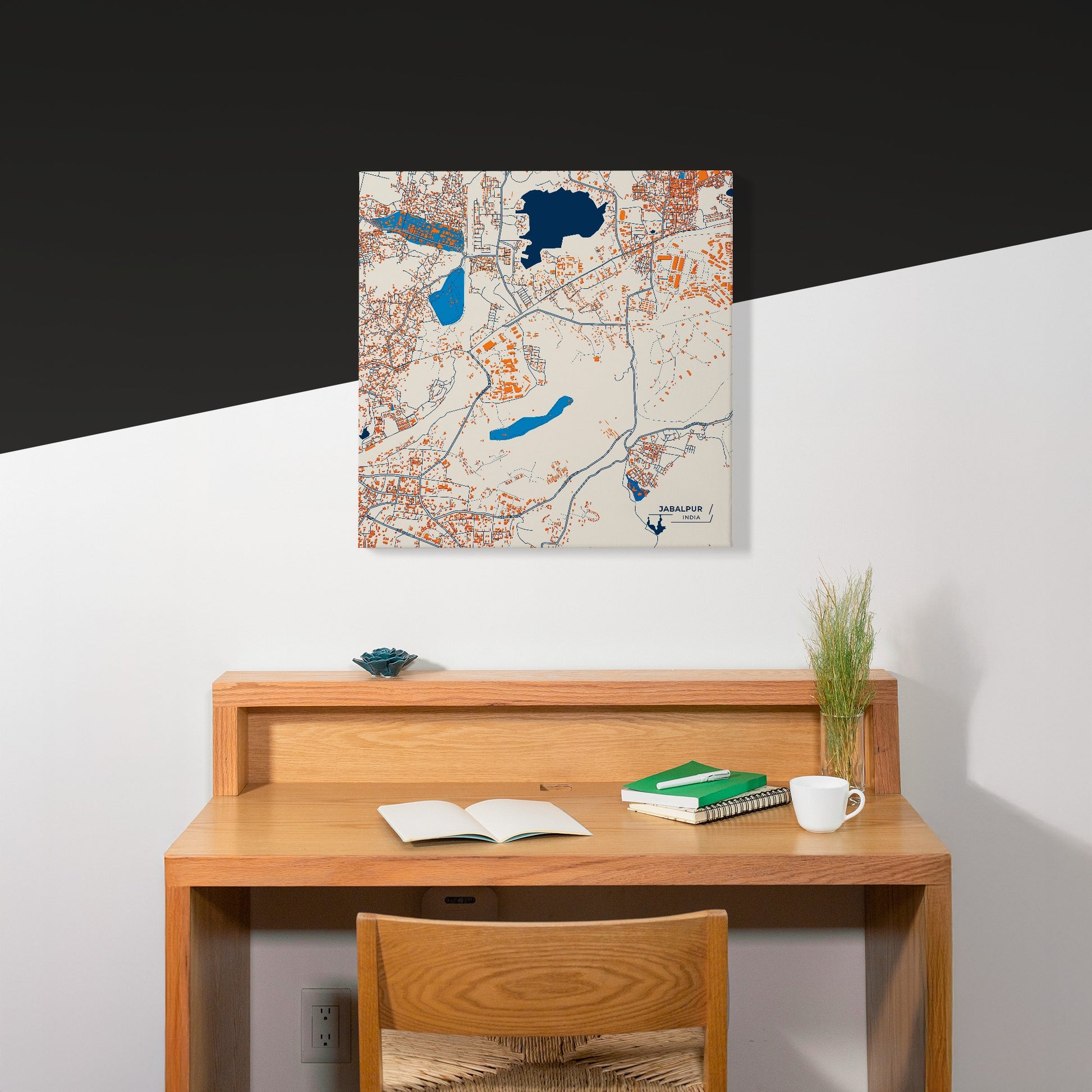 Jabalpur India Colorful City Map Canvas Print Scene