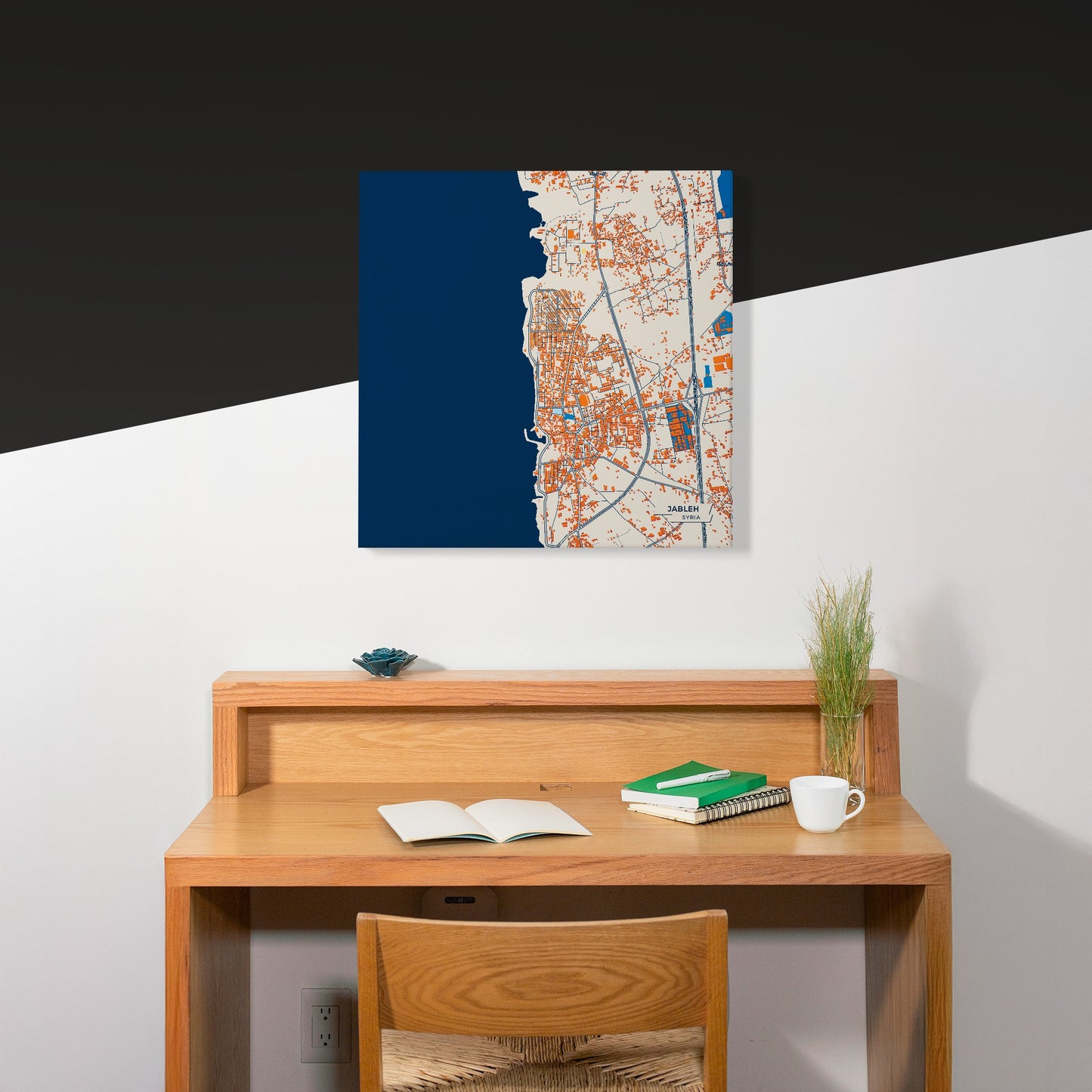 Jableh Syria Colorful City Map Canvas Print Scene