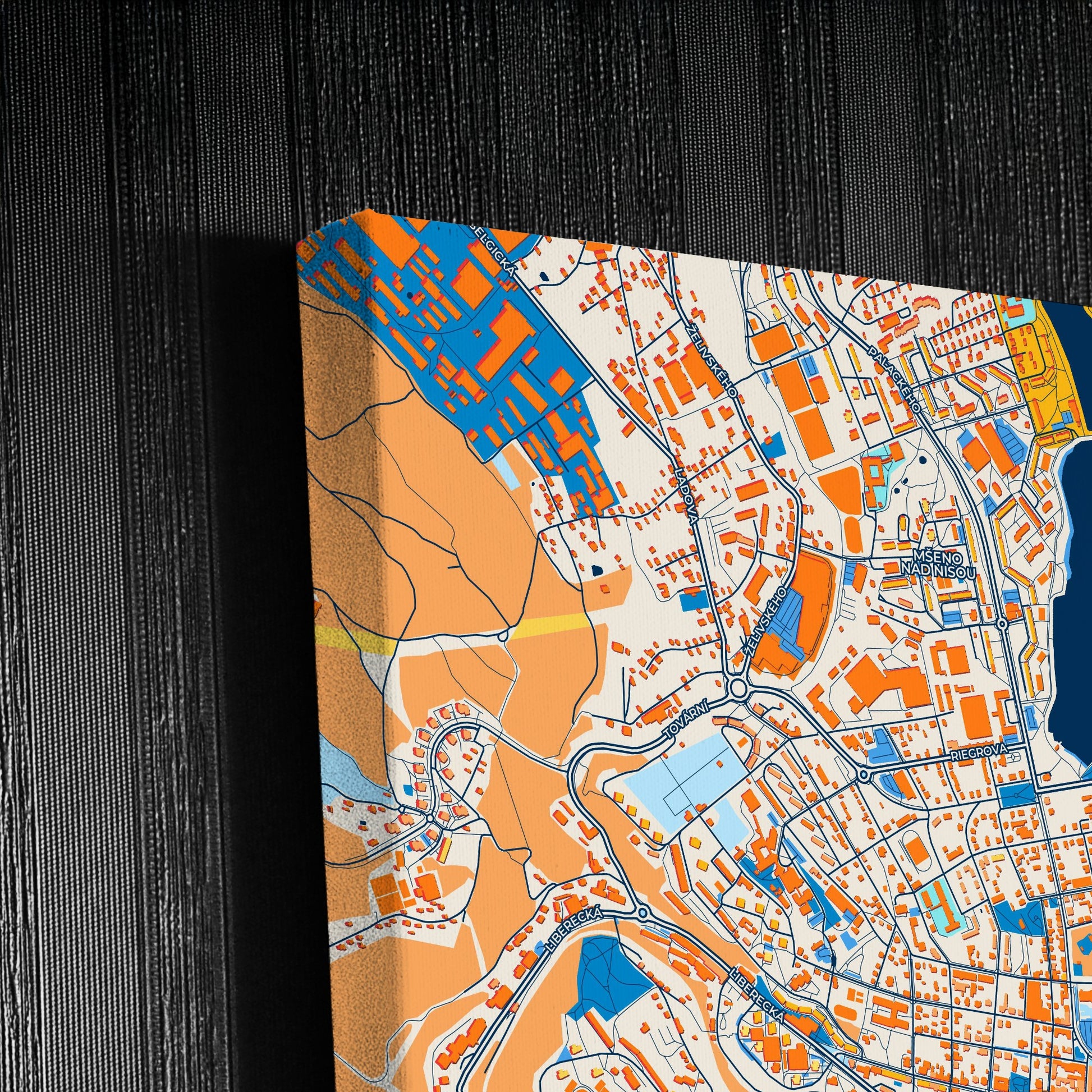 Jablonecnadnisou Czechia Colorful City Map Canvas Print Detail