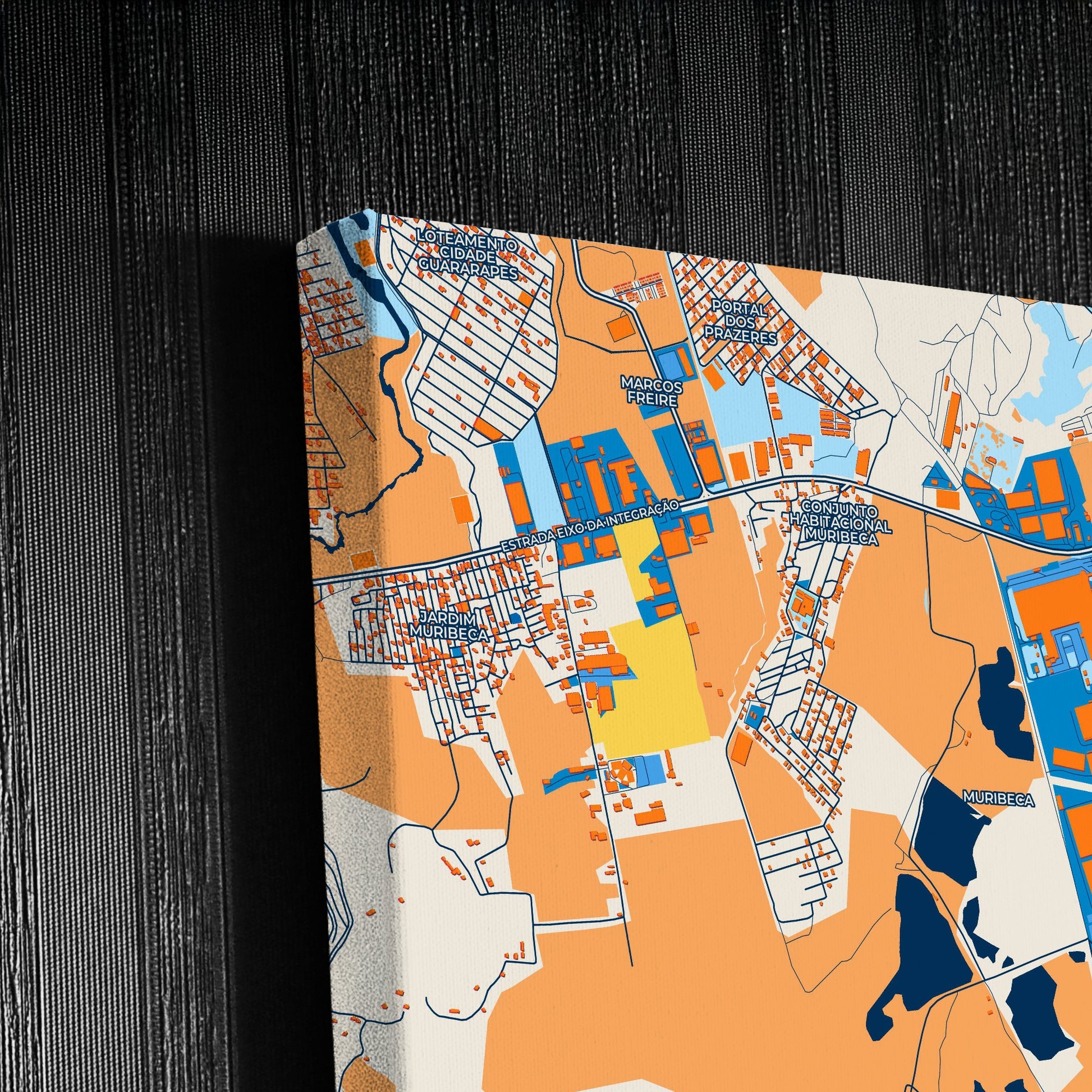 Jaboatao Dos Guararapes Brazil Colorful City Map Canvas Print Detail