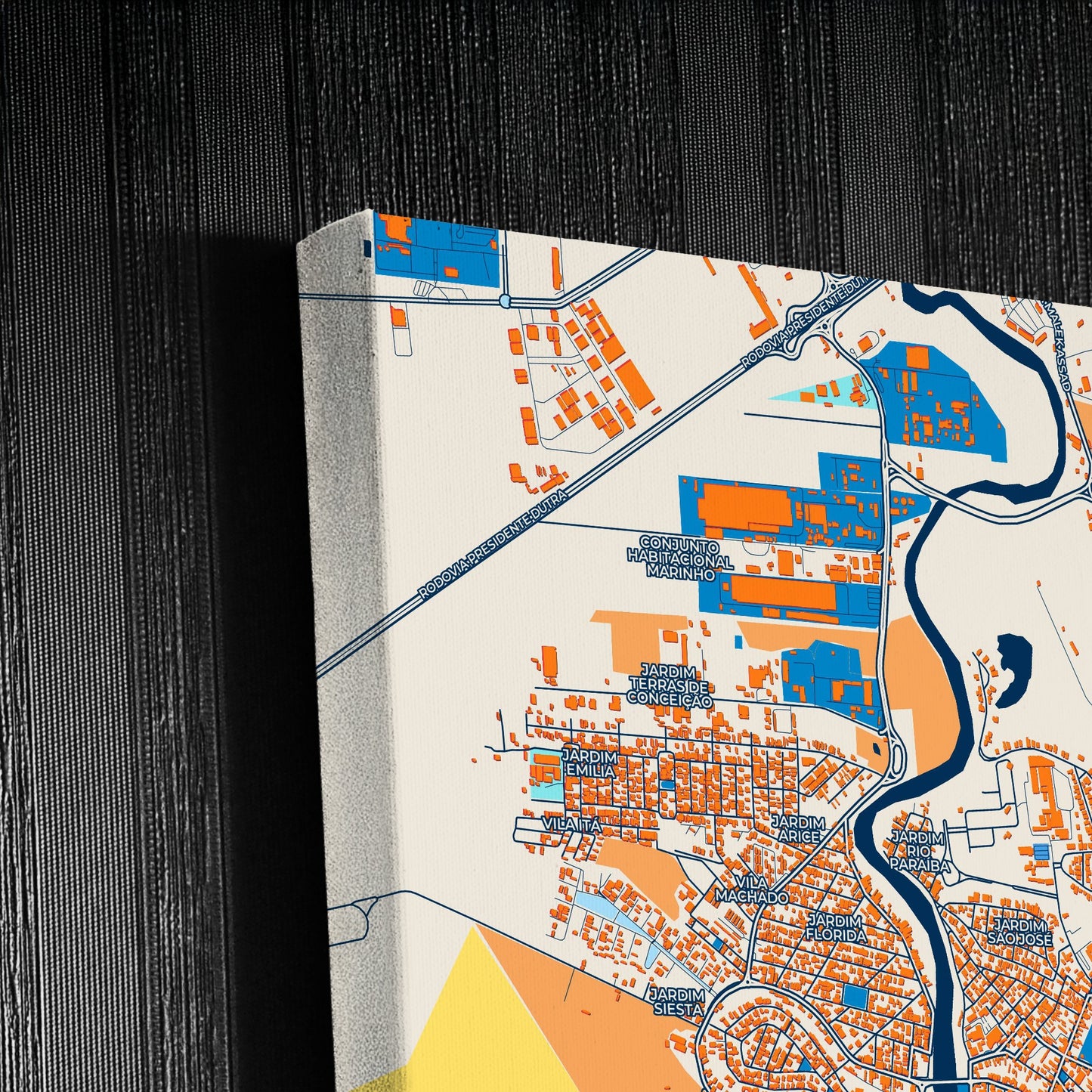 Jacarei Brazil Colorful City Map Canvas Print Detail
