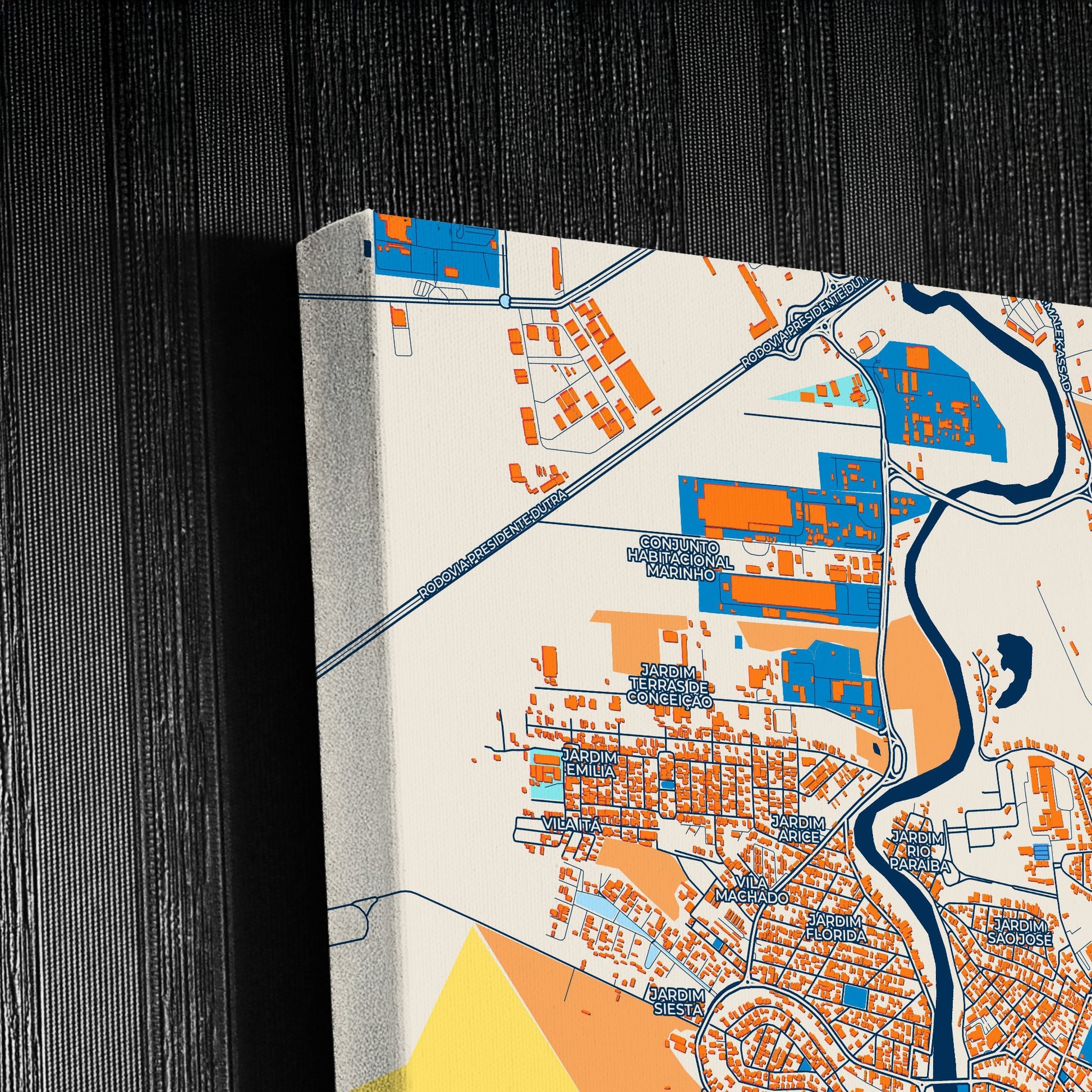 Jacarei Brazil Colorful City Map Canvas Print Detail