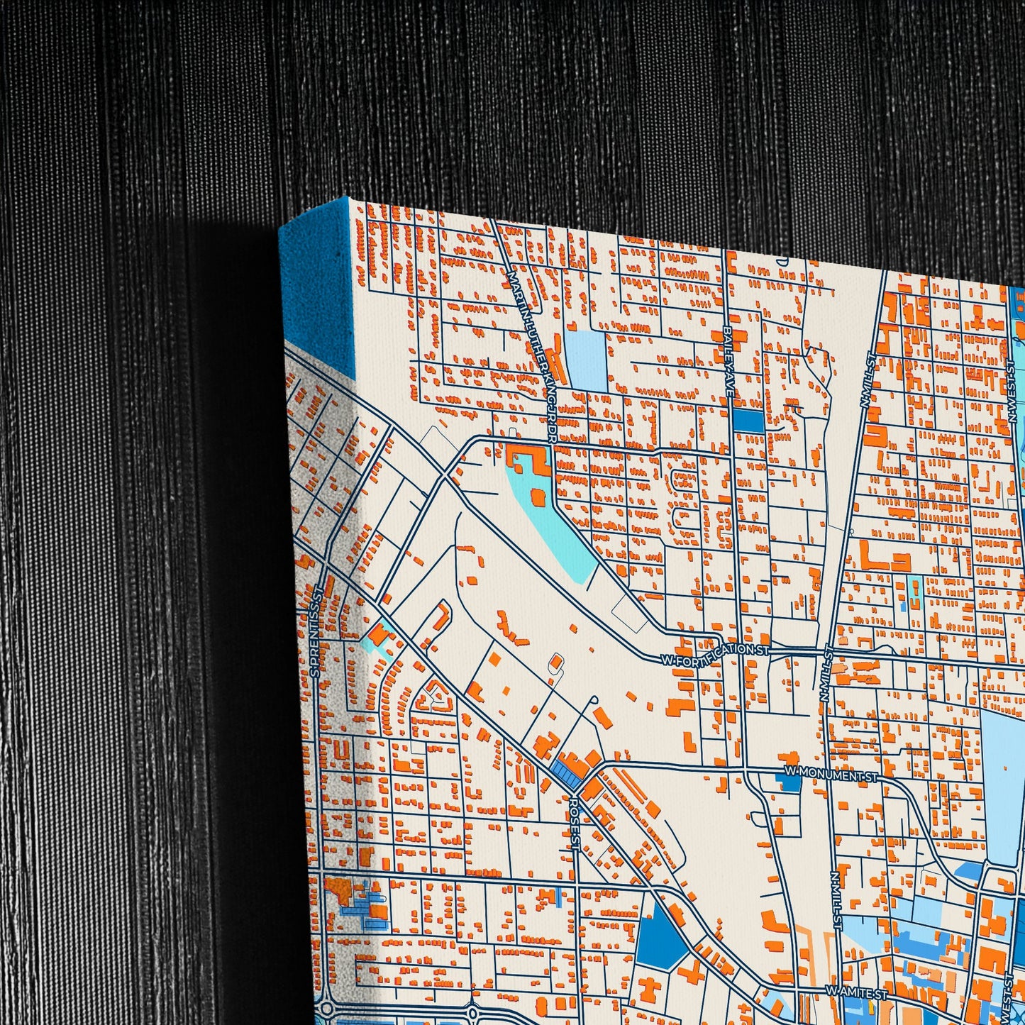 Jackson Mississippi Colorful City Map Canvas Print Detail