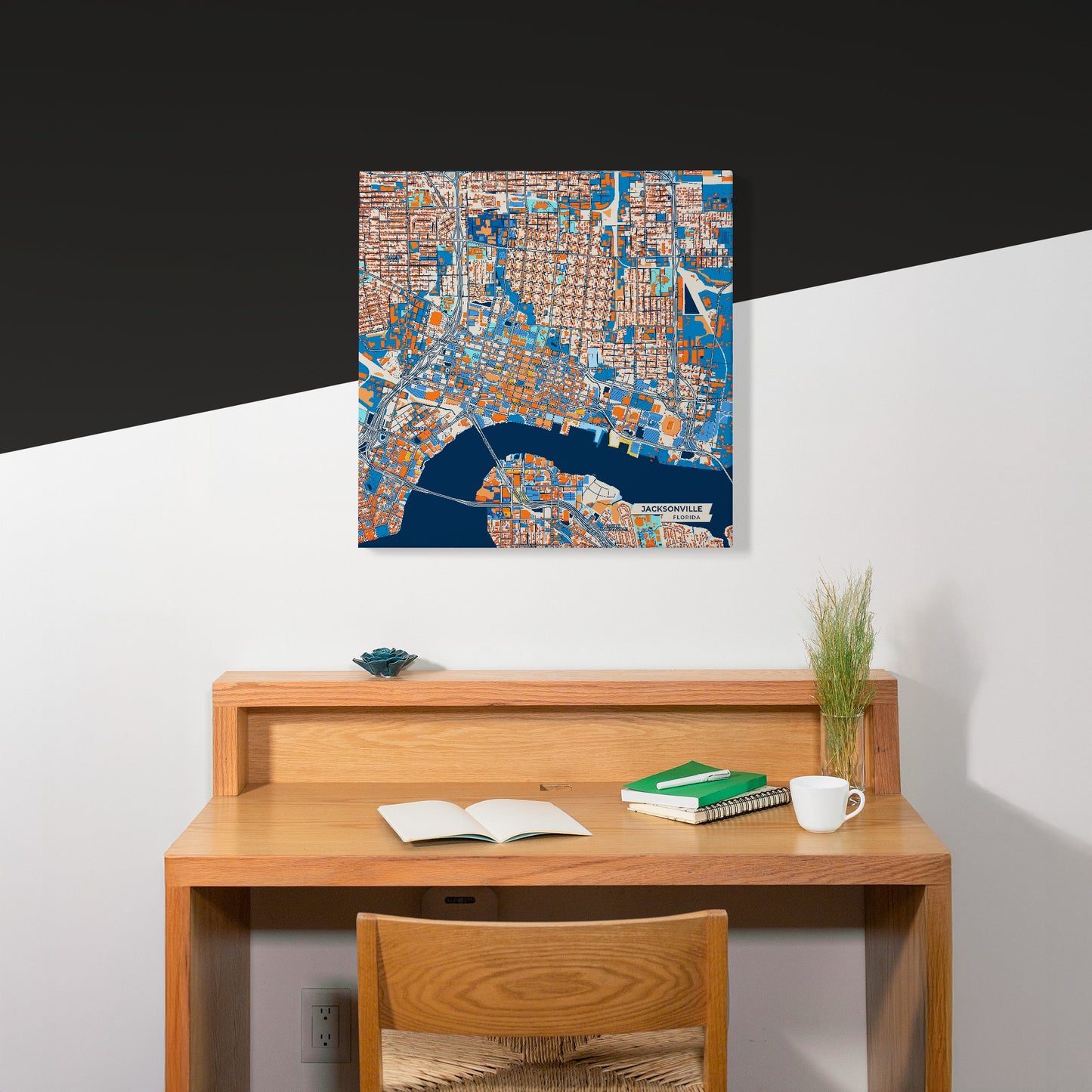 Jacksonville Florida Colorful City Map Canvas Print Scene
