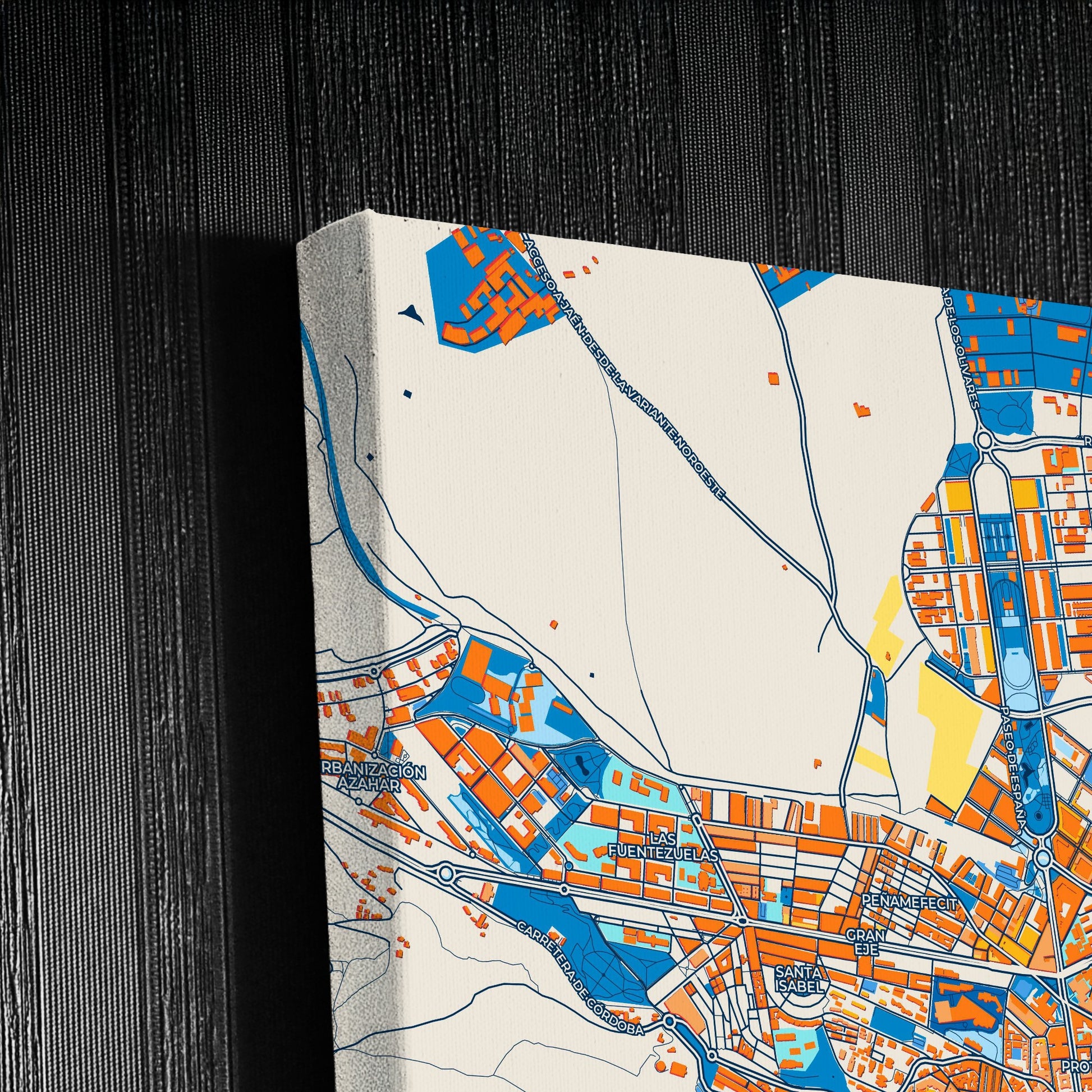 Jaén Spain Colorful City Map Canvas Print Detail