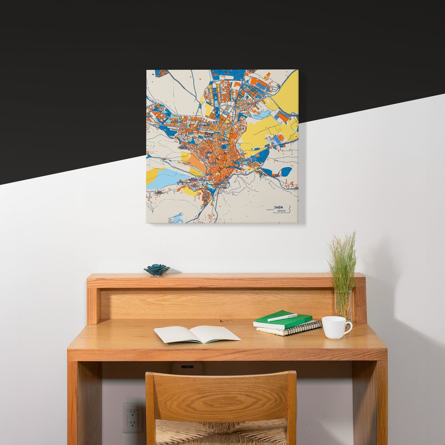 Jaén Spain Colorful City Map Canvas Print Scene