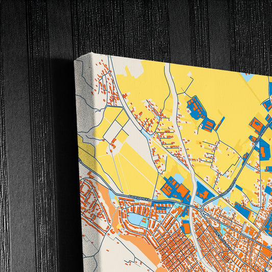 Јагодина Serbia Colorful City Map Canvas Print Detail