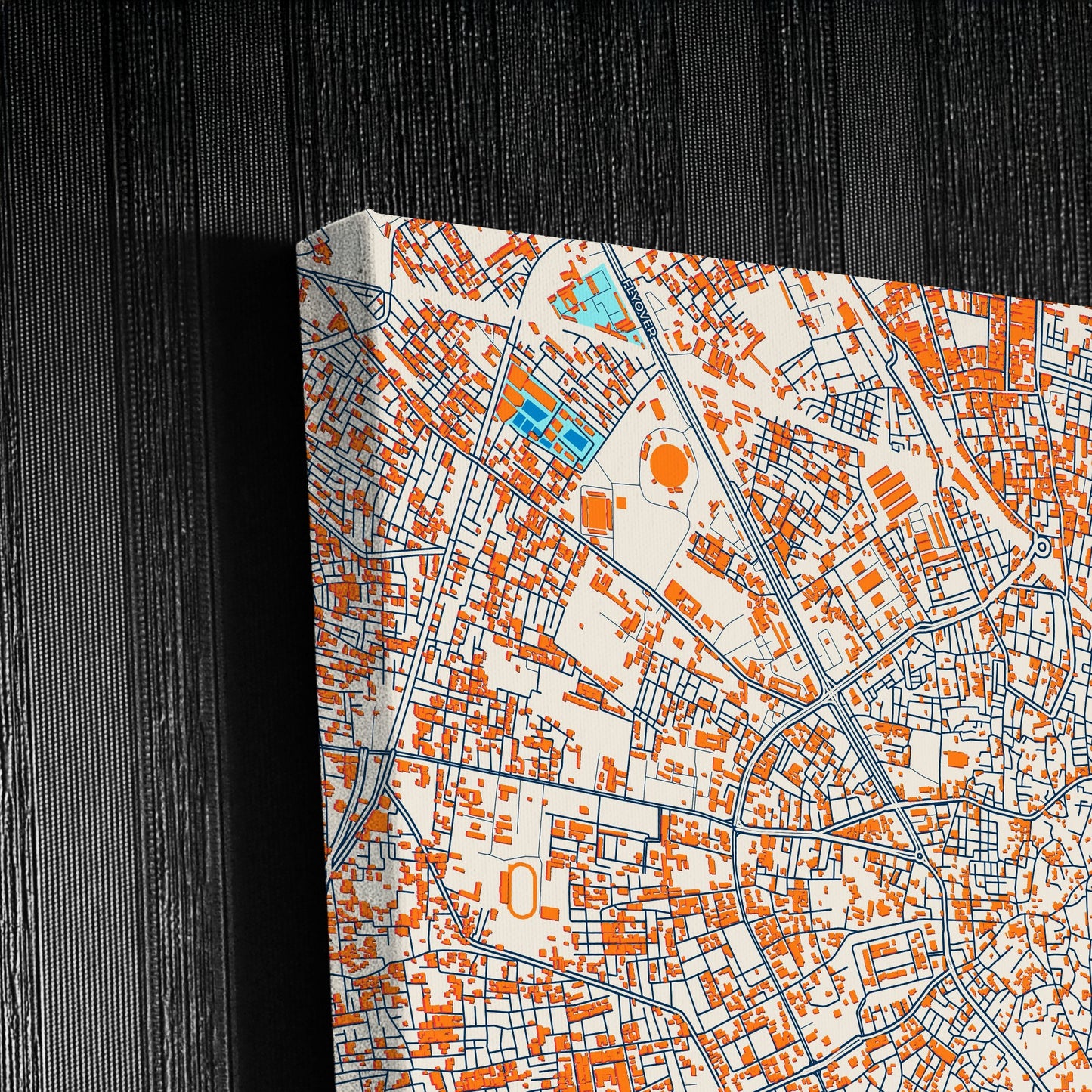 Jalandhar India Colorful City Map Canvas Print Detail