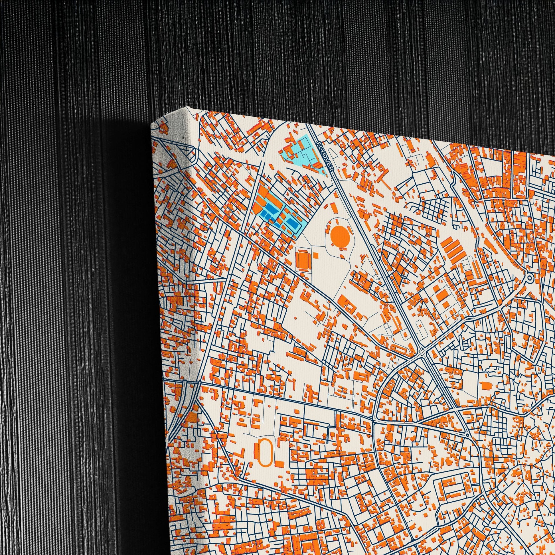 Jalandhar India Colorful City Map Canvas Print Detail