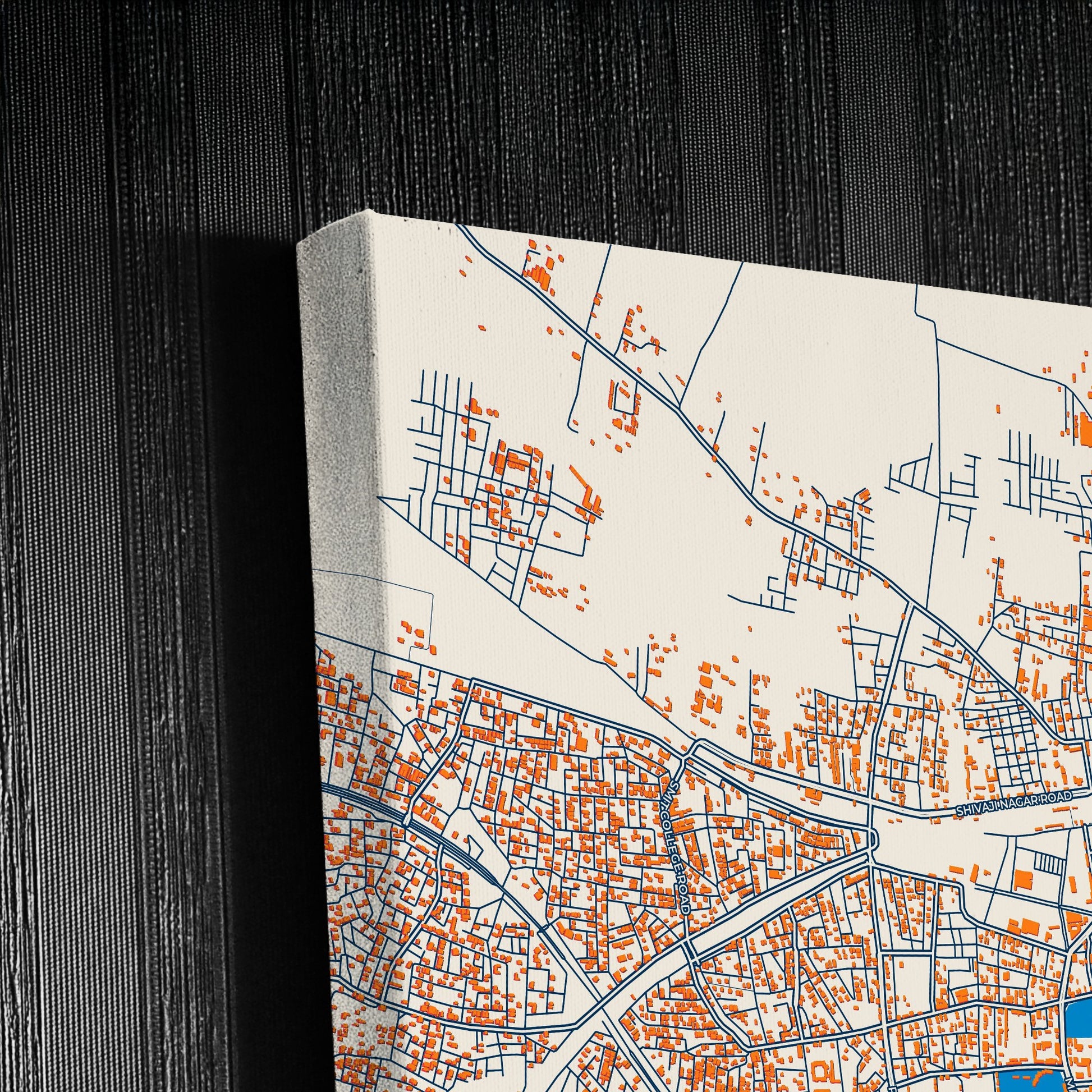 Jalgaon India Colorful City Map Canvas Print Detail