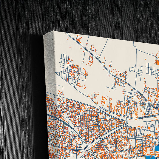 Jalgaon India Colorful City Map Canvas Print Detail