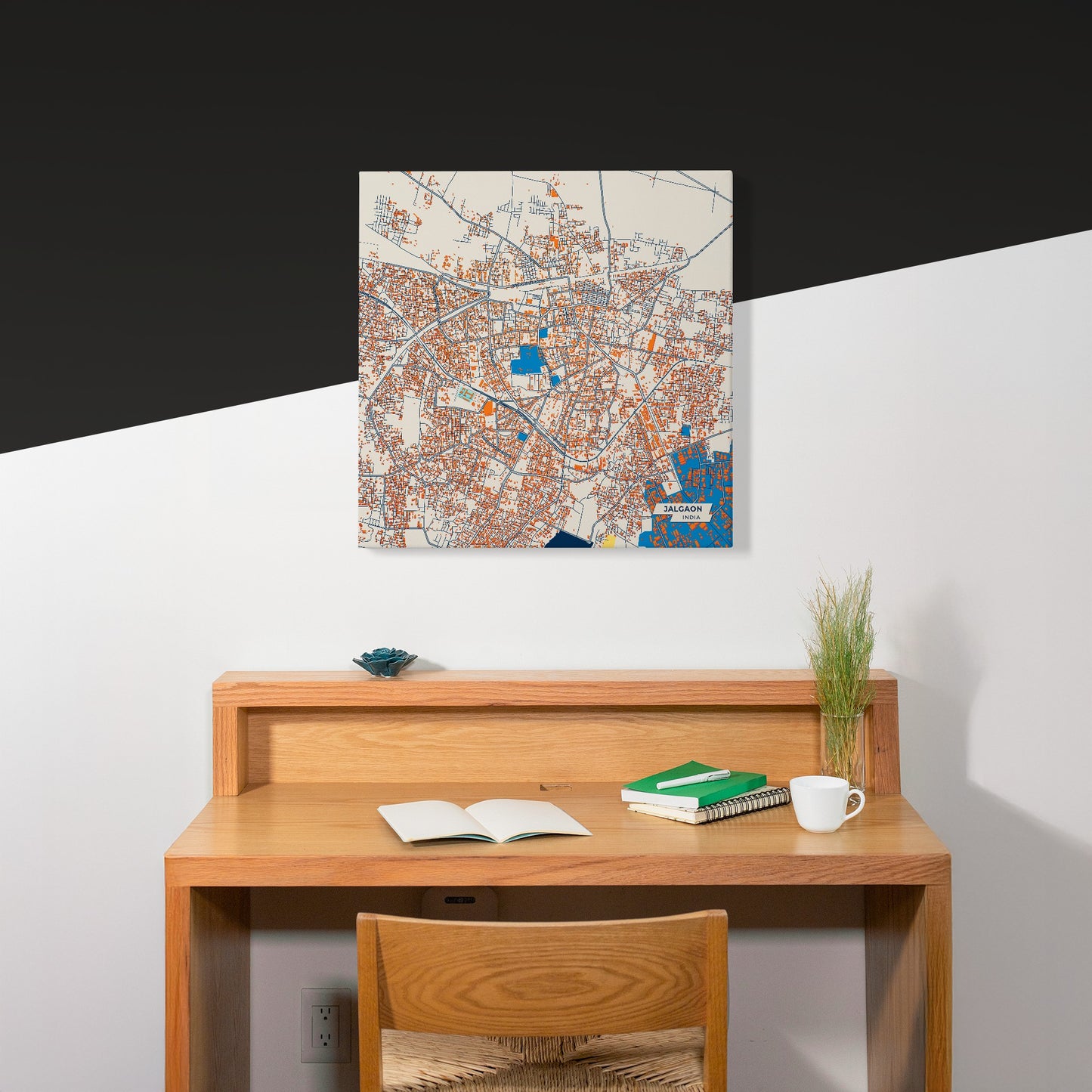 Jalgaon India Colorful City Map Canvas Print Scene